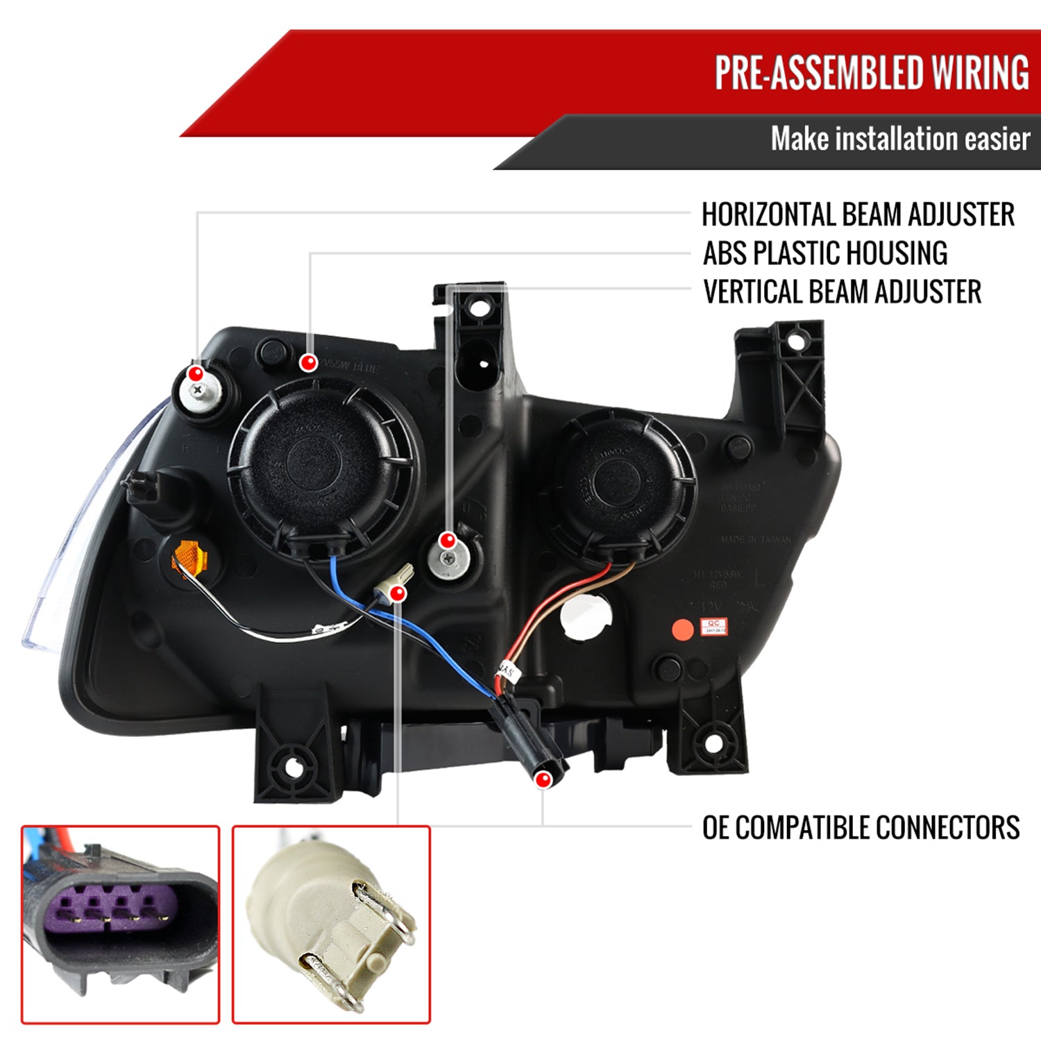 2011-2014 Dodge Charger Dual LED U-Bar Projector Headlights Glossy Black/Smoke