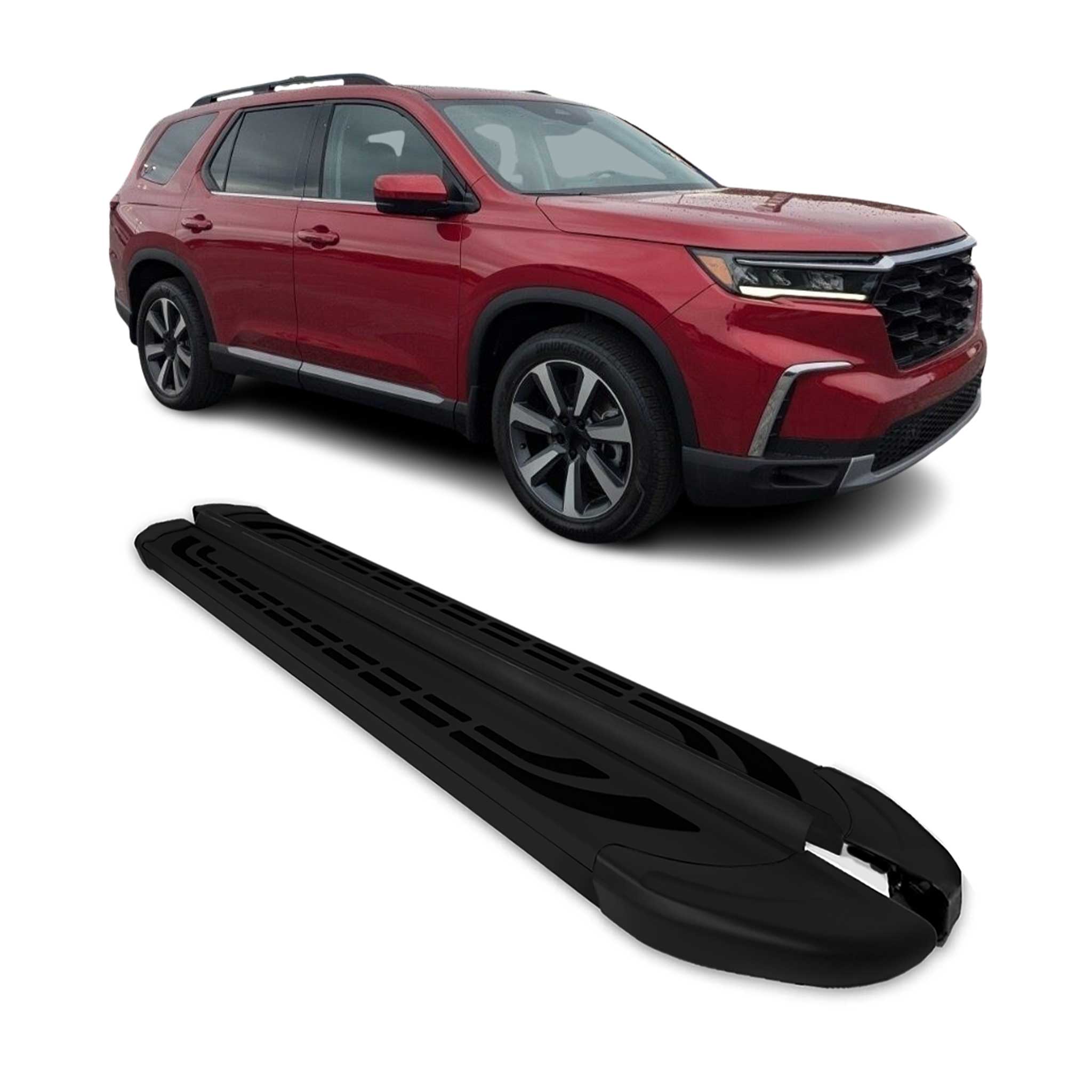2023-2025 Honda Pilot IV Nerf Bars Side Step Running Boards Black 2Pcs
