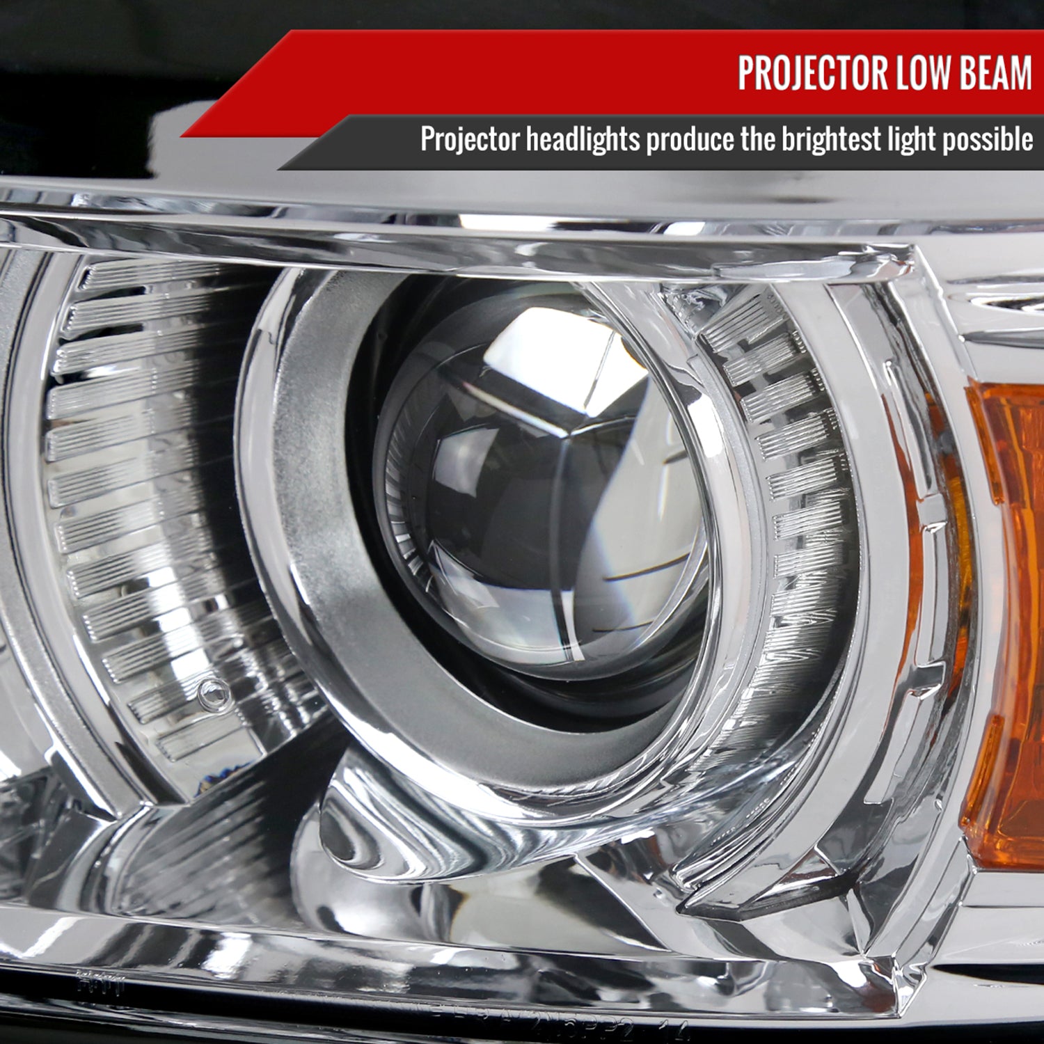 2014-2015 Chevy Silverado 1500 Projector Headlights Chrome/Clear Lens