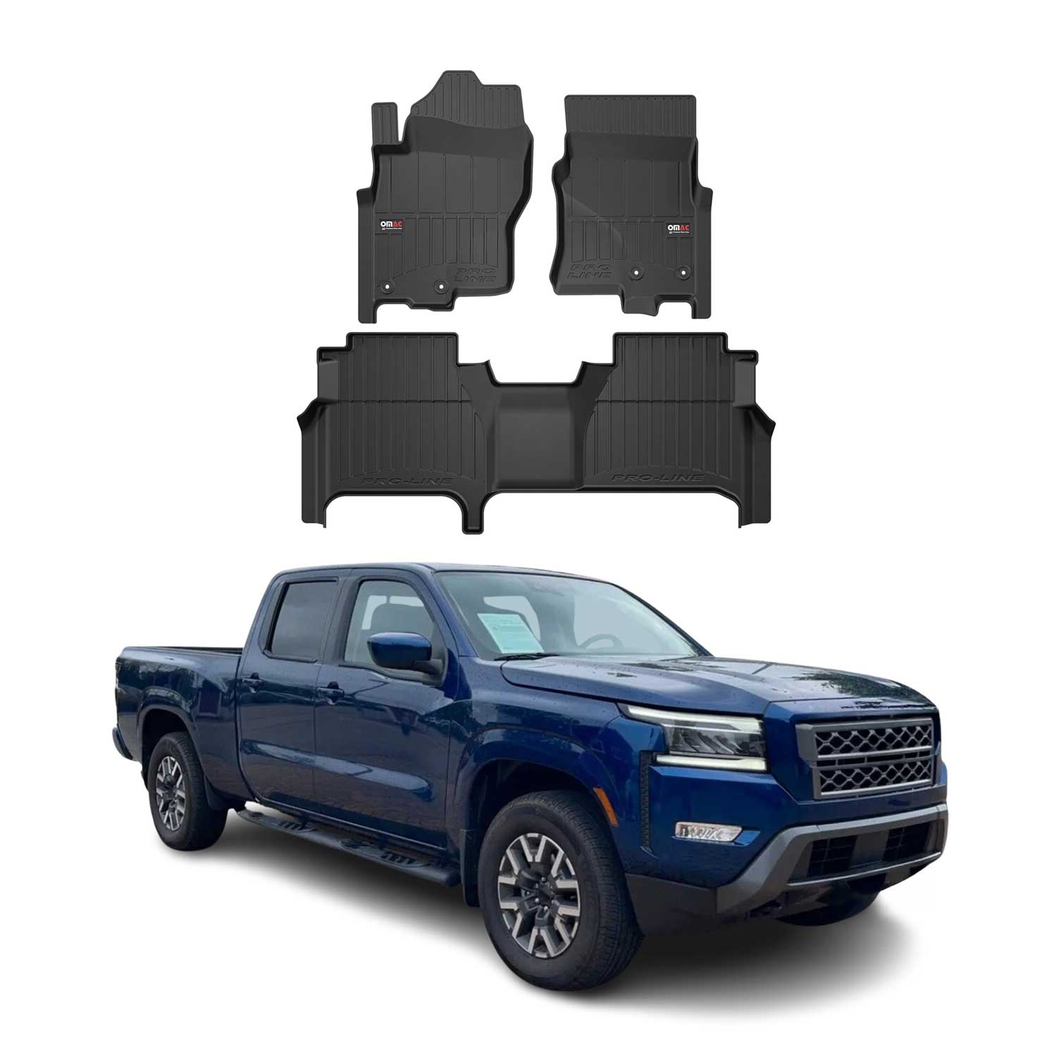 2022-2025 Nissan Frontier Crew Cab Premium Floor Mats Liners Full Set All Weather Heavy Duty