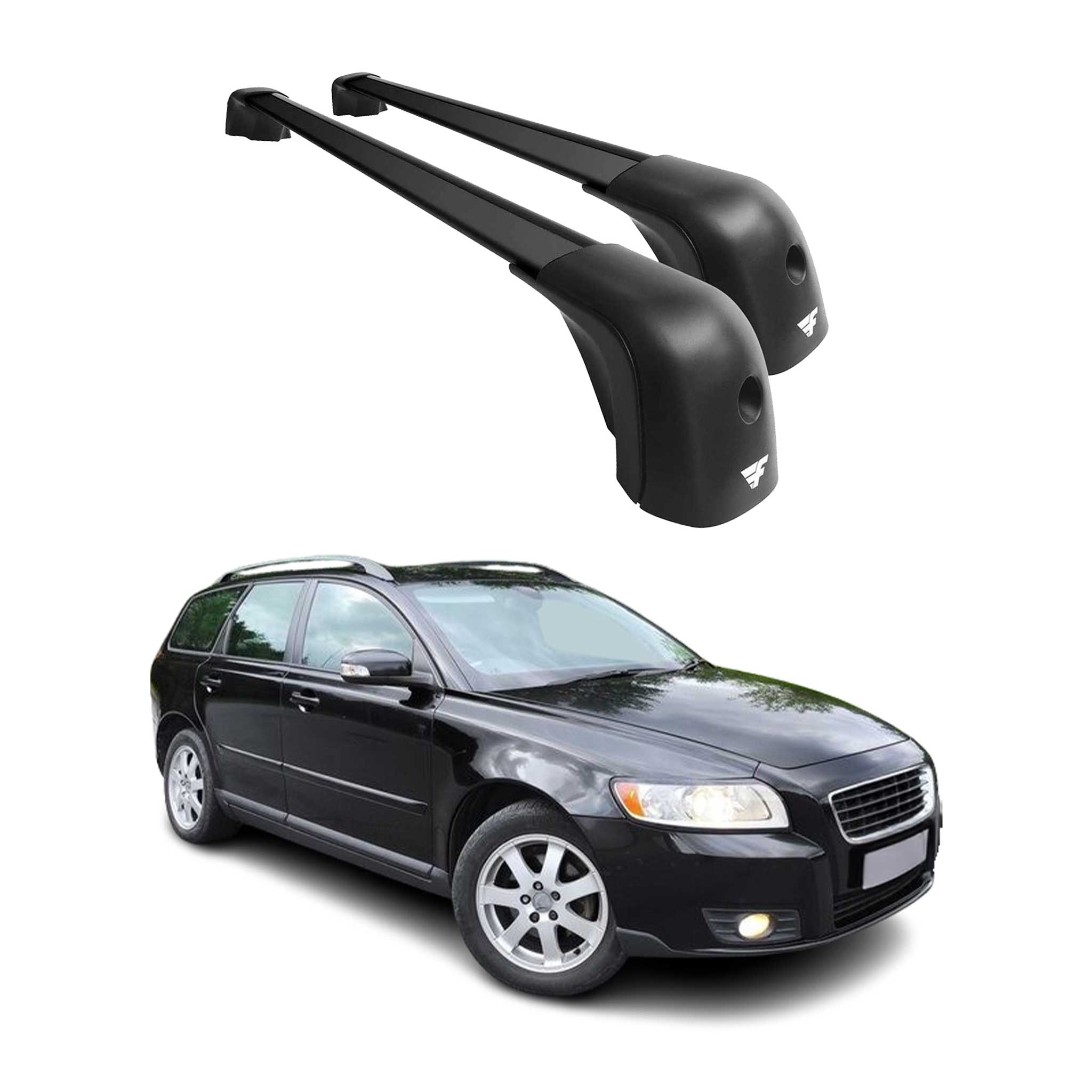 2005-2011 Volvo V50 Roof Racks Cross Bars Black