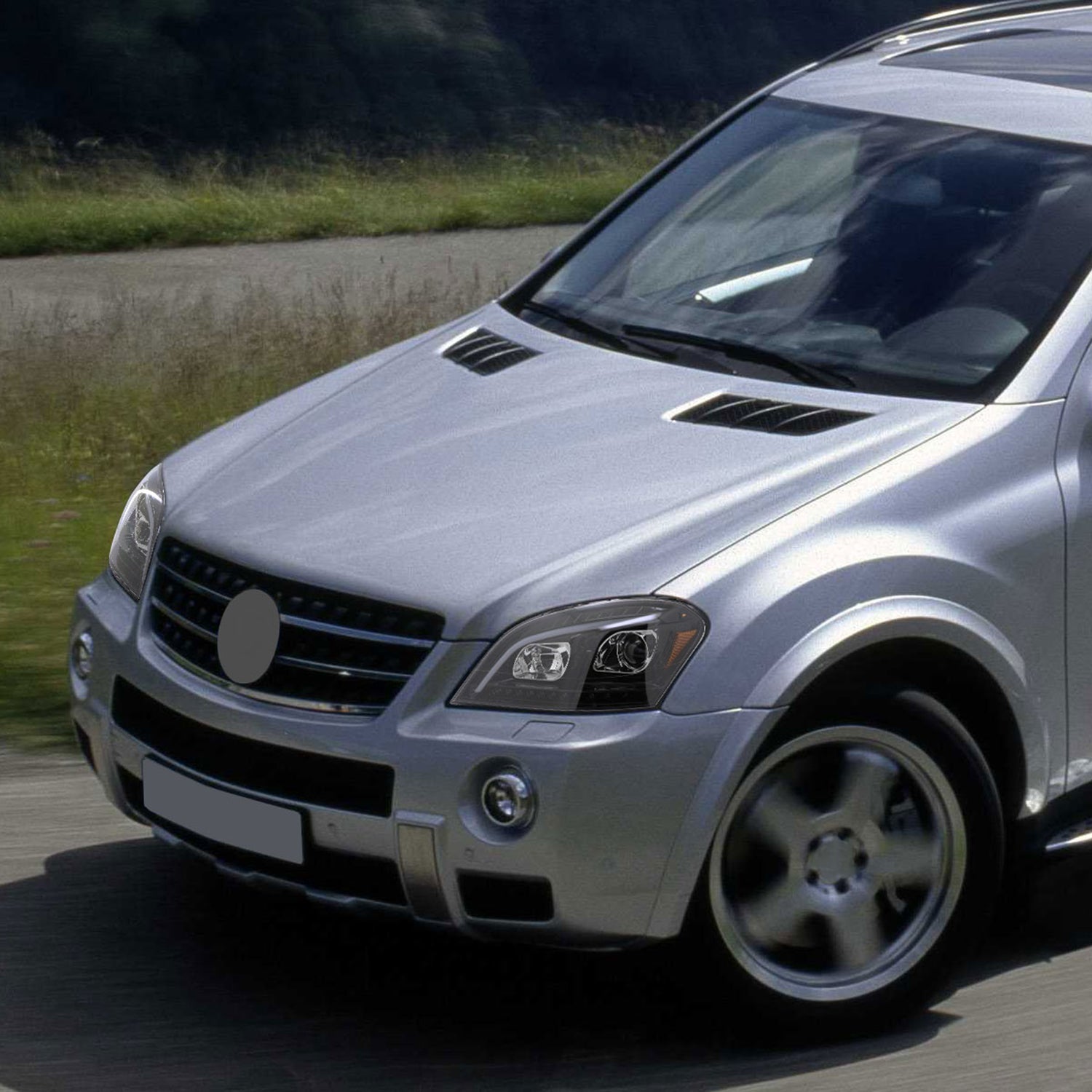 2006-2008 Mercedes W164 ML Class LED Bar Headlights Signal Lights Jet Black