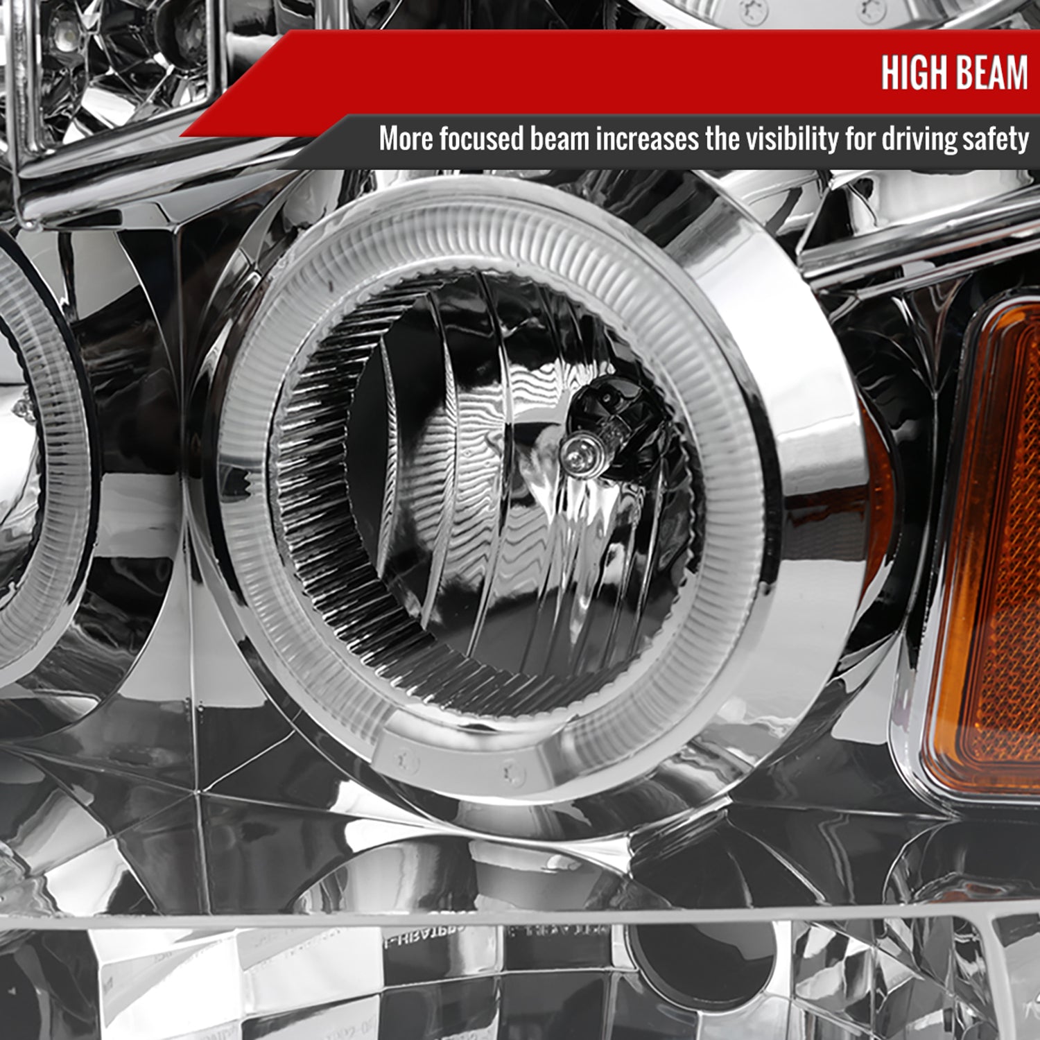 2008-2010 Ford F-250 F-350 F-450 Dual Halo Projector Headlights Chrome/Clear