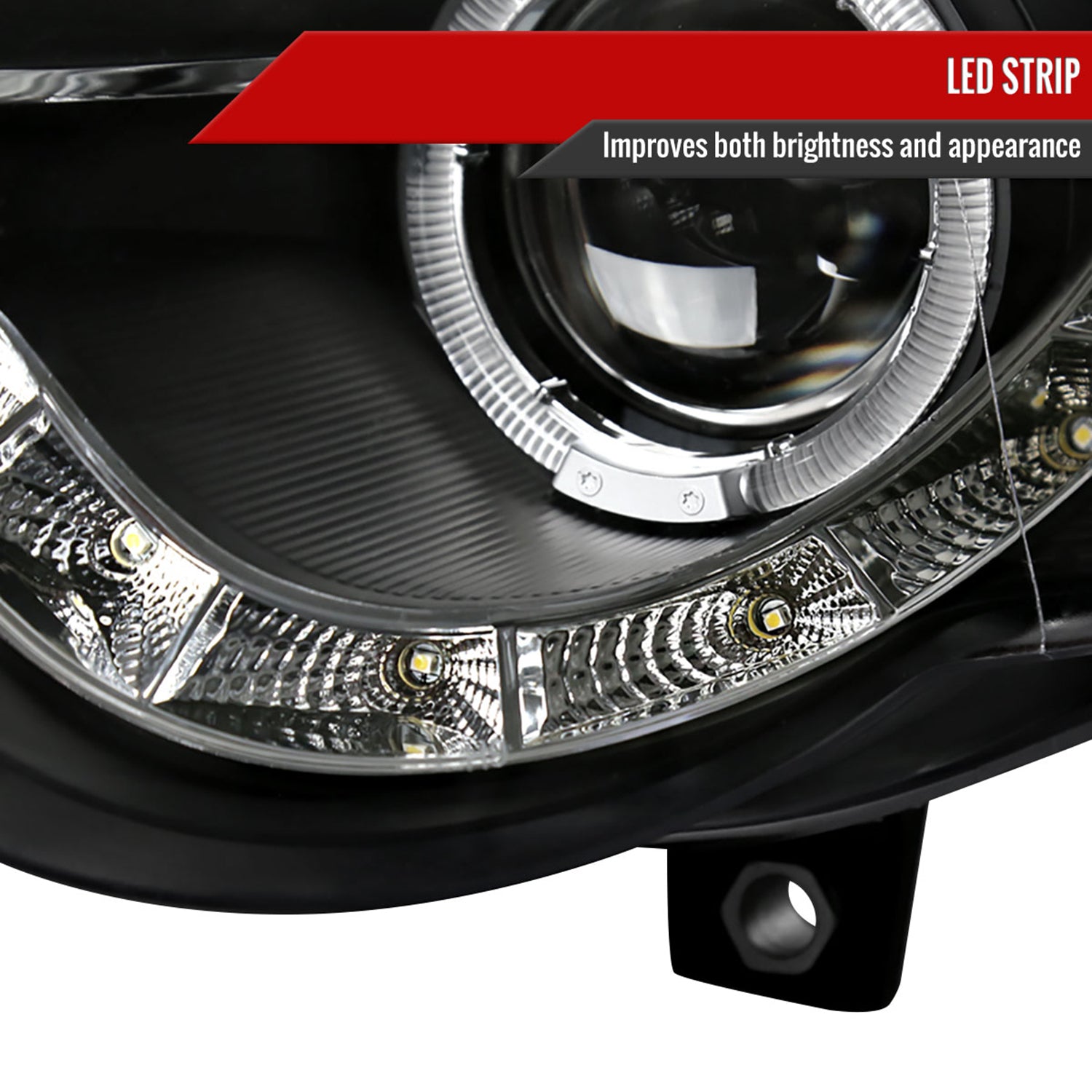 2006-2010 VW Passat Halo Projector Headlights R8 LED Light Strip Matt Black