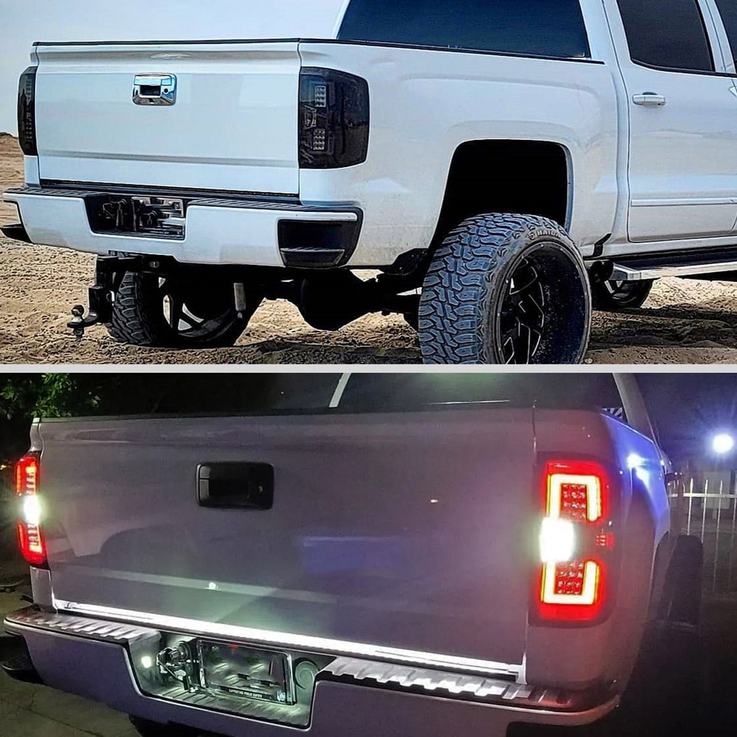 2014-2018 Chevy Silverado 1500 2500HD 3500HD/ Sierra LED Tail Lights Black