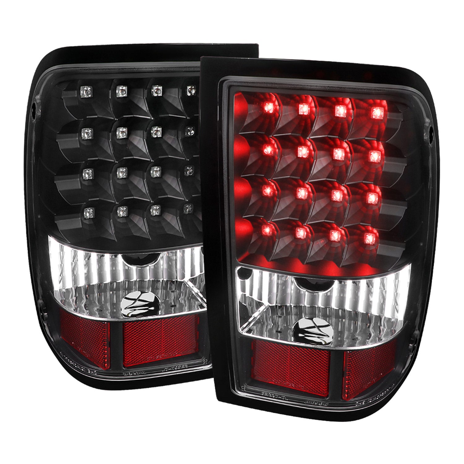 2006-2011 Ford Ranger V2 LED Tail Lights Matte Black Housing/Clear Lens