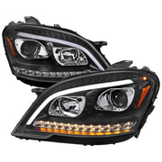 2009-2011 Mercedes W164 ML-Class LED Sequetial Signal Headlights Matte Black