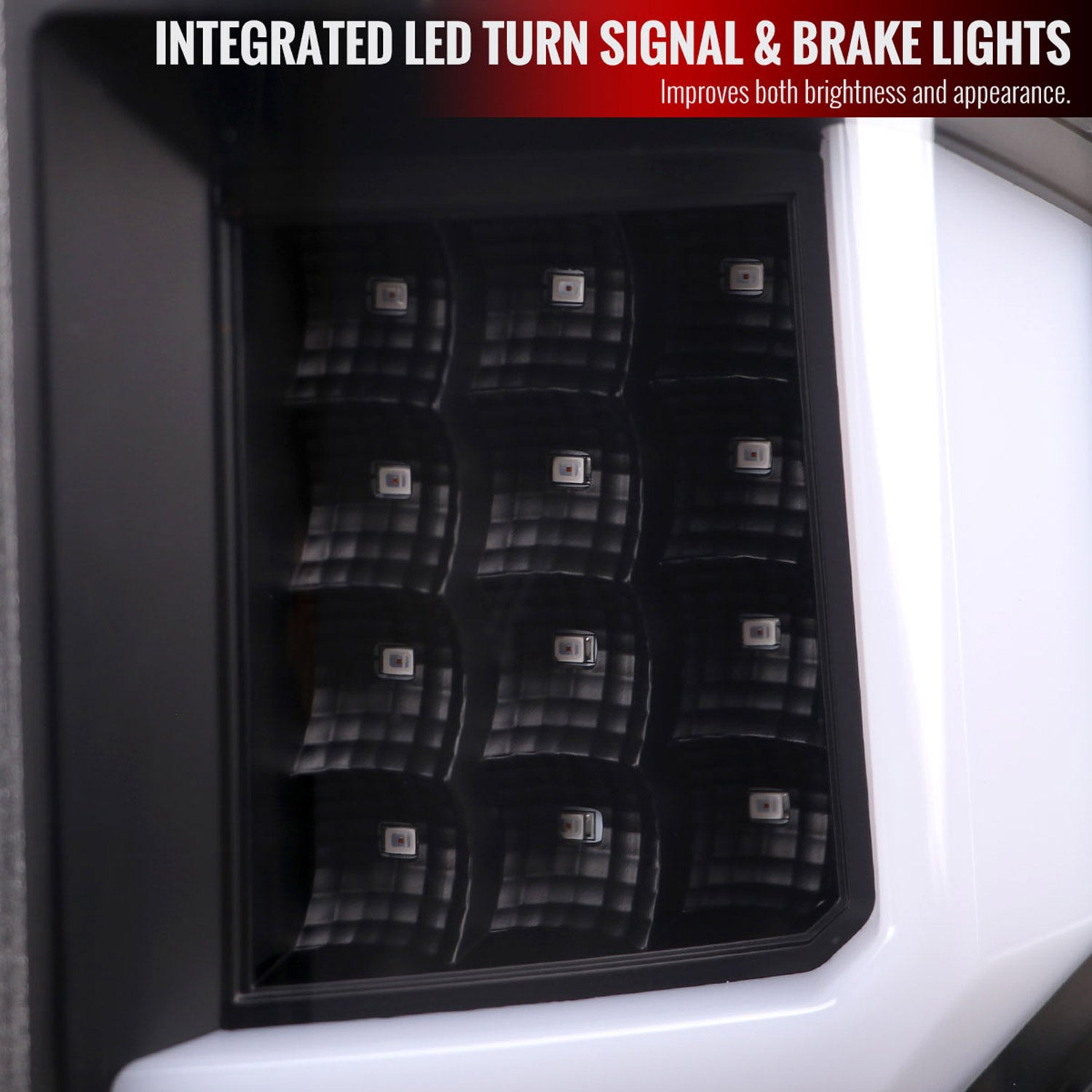 2007-2013 Chevy Silverado 1500 2500HD/3500HD LED Tail Lights White Bar Black