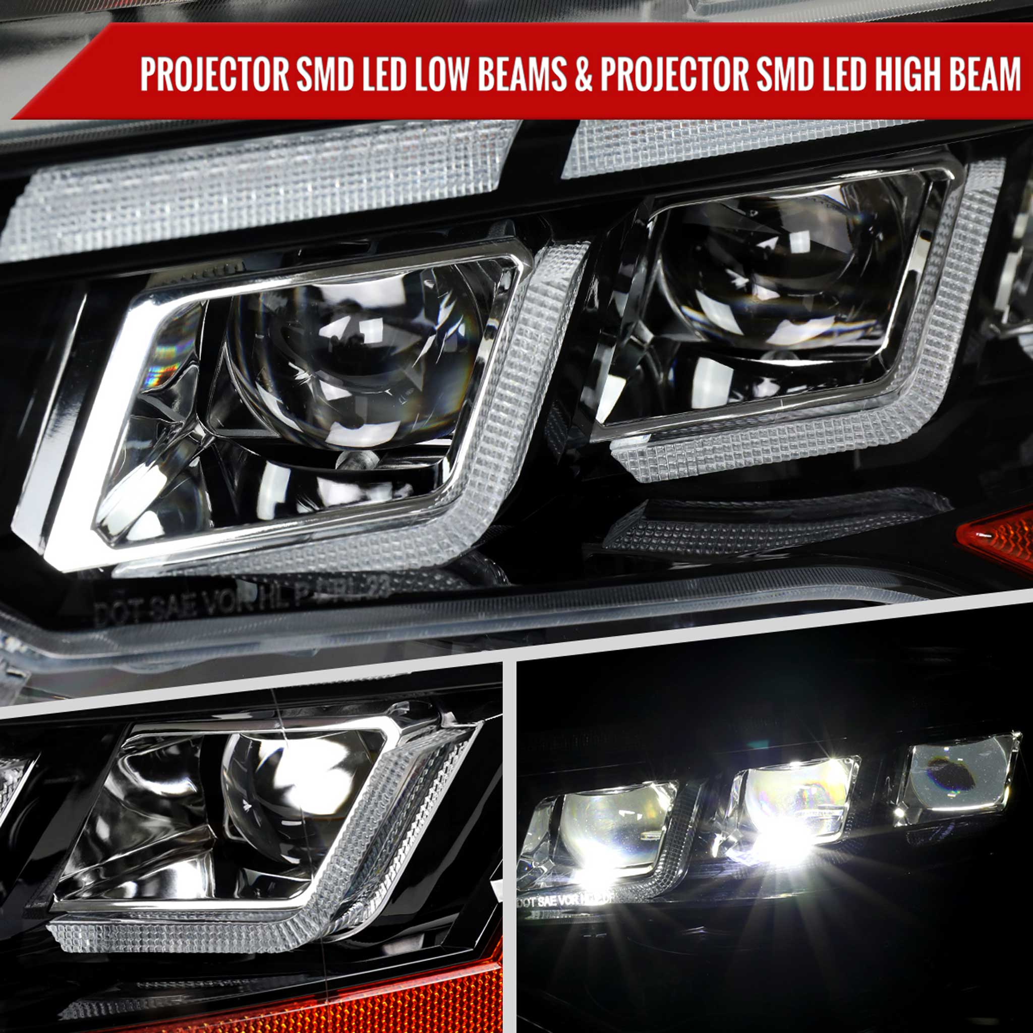 For Ford Mustang 2018-2023 Full LED Projector Headlights Sequential Start Up Black Housing Clear Lens