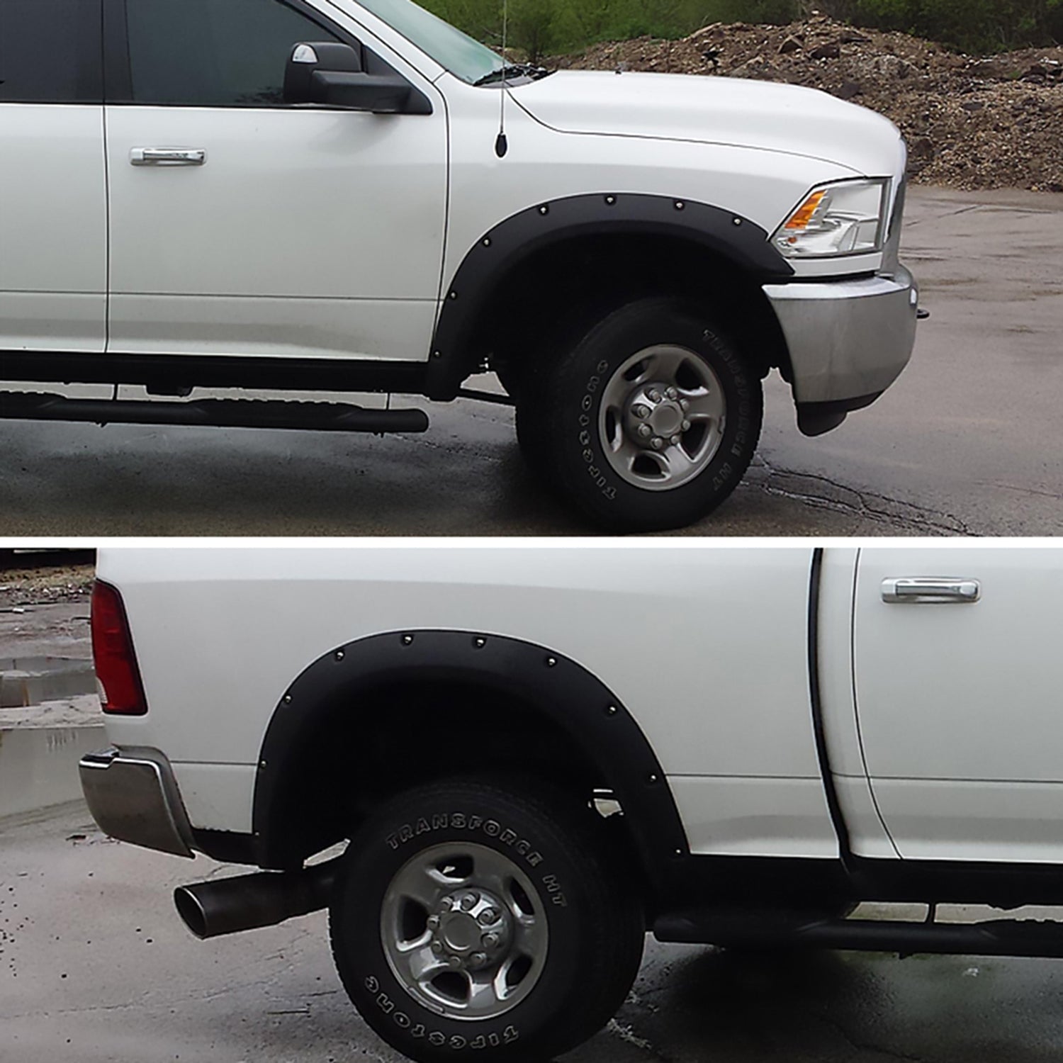 2010-2017 Dodge RAM 2500/3500 Smooth Rivet Style Fender Flares Protector