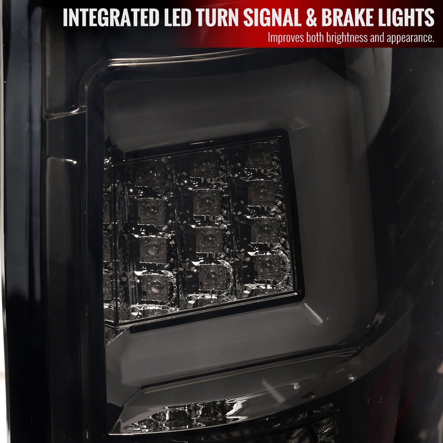 2009-2014 Ford F-150 White C-Bar LED Tail Lights Chrome Housing/Smoke Lens