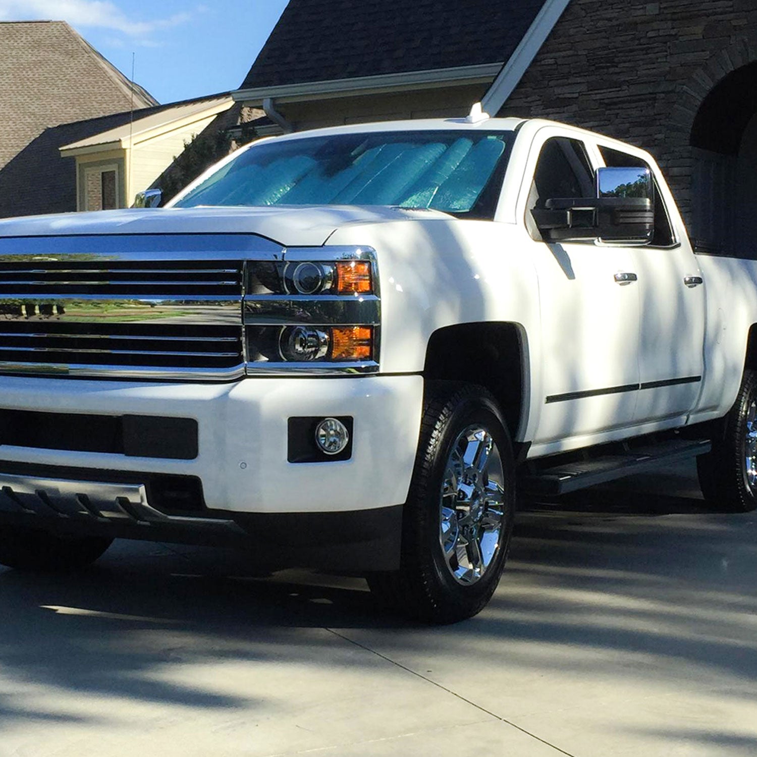 2014-2016 Chevy Silverado/Sierra Heated ATS Manual Chrome Towing Mirrors Smoke