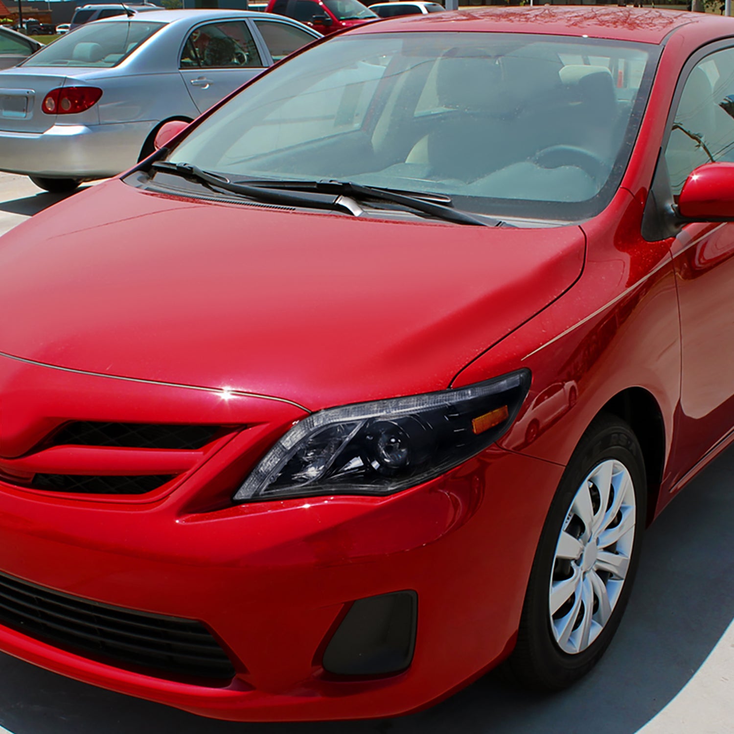 2011-2013 Toyota Corolla Projector Headlights LED Light Glossy Black/Smoke