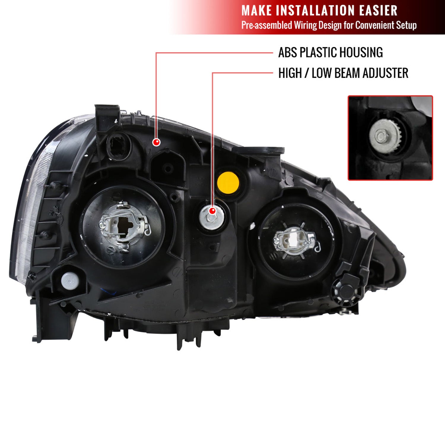 2002-2004 Acura RSX Factory Headlights w/Amber Reflectors Matt Black/Clear