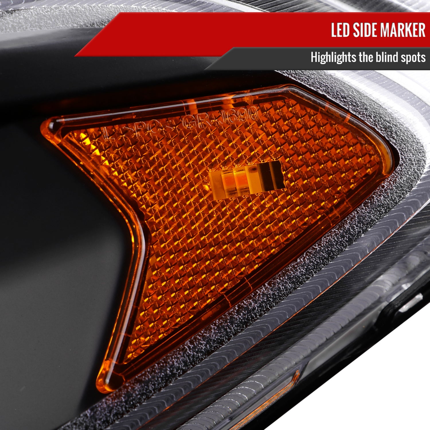 2013-2016 Ford Fusion Sequential Turn Signal Projector Headlights Matt Black