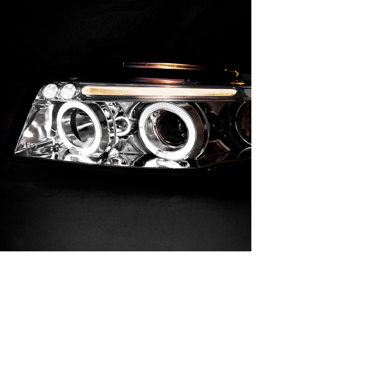 1996-1999 Audi A4 Dual Halo Projector Headlights Chrome Housing/Clear Lens