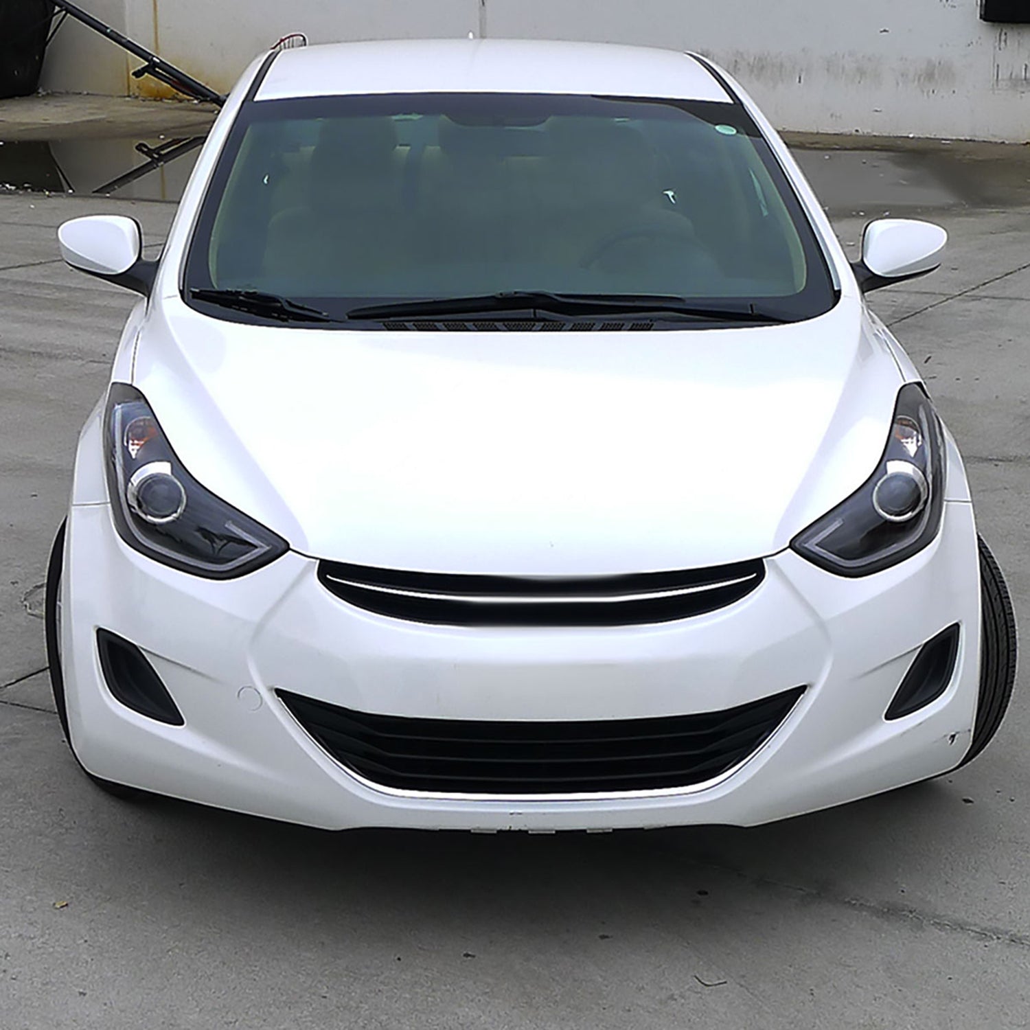 2011-2013 Hyundai Elantra LED Bar Projector Headlights Matte Black/Clear Lens