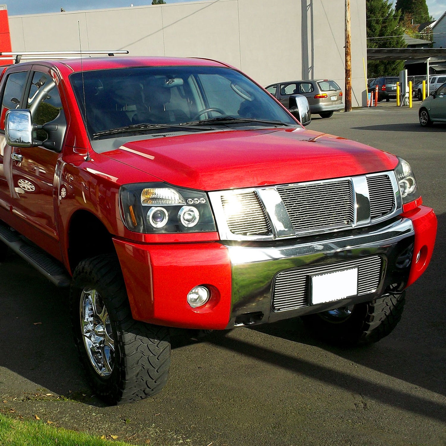 2004-2015 Nissan Titan/ 04-2007 Armada Dual Halo Projector Headlights Matt Black