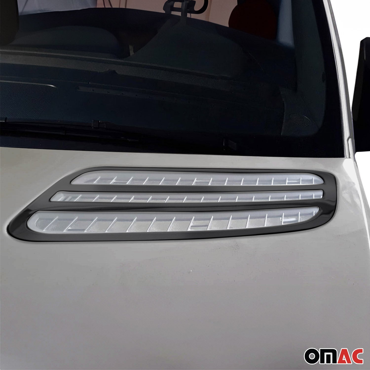 2019-2026 Mercedes Sprinter W907 910 Front Bumper Grill Trim Stainless Steel Dark 2Pcs