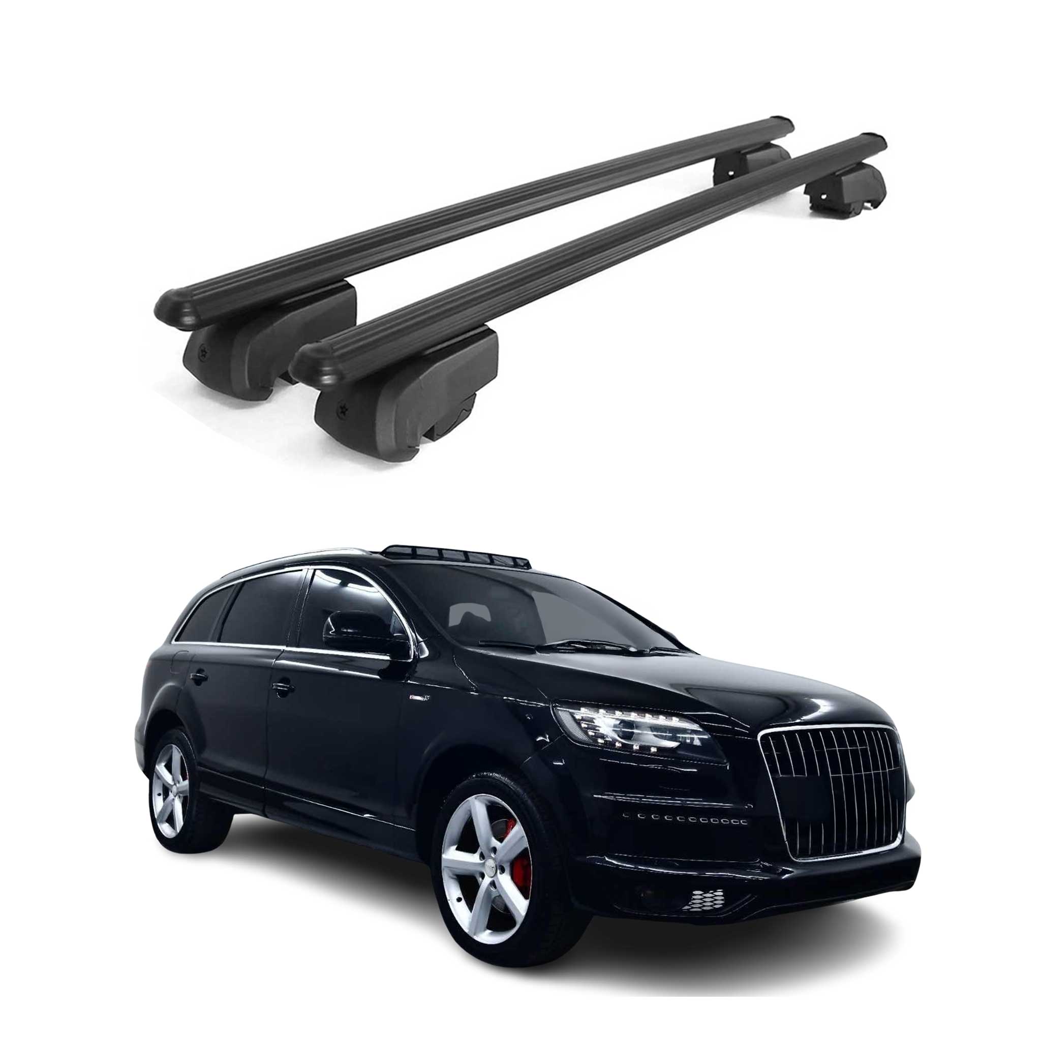 2007-2015 Audi Q7 Roof Rack Cross Bars Black