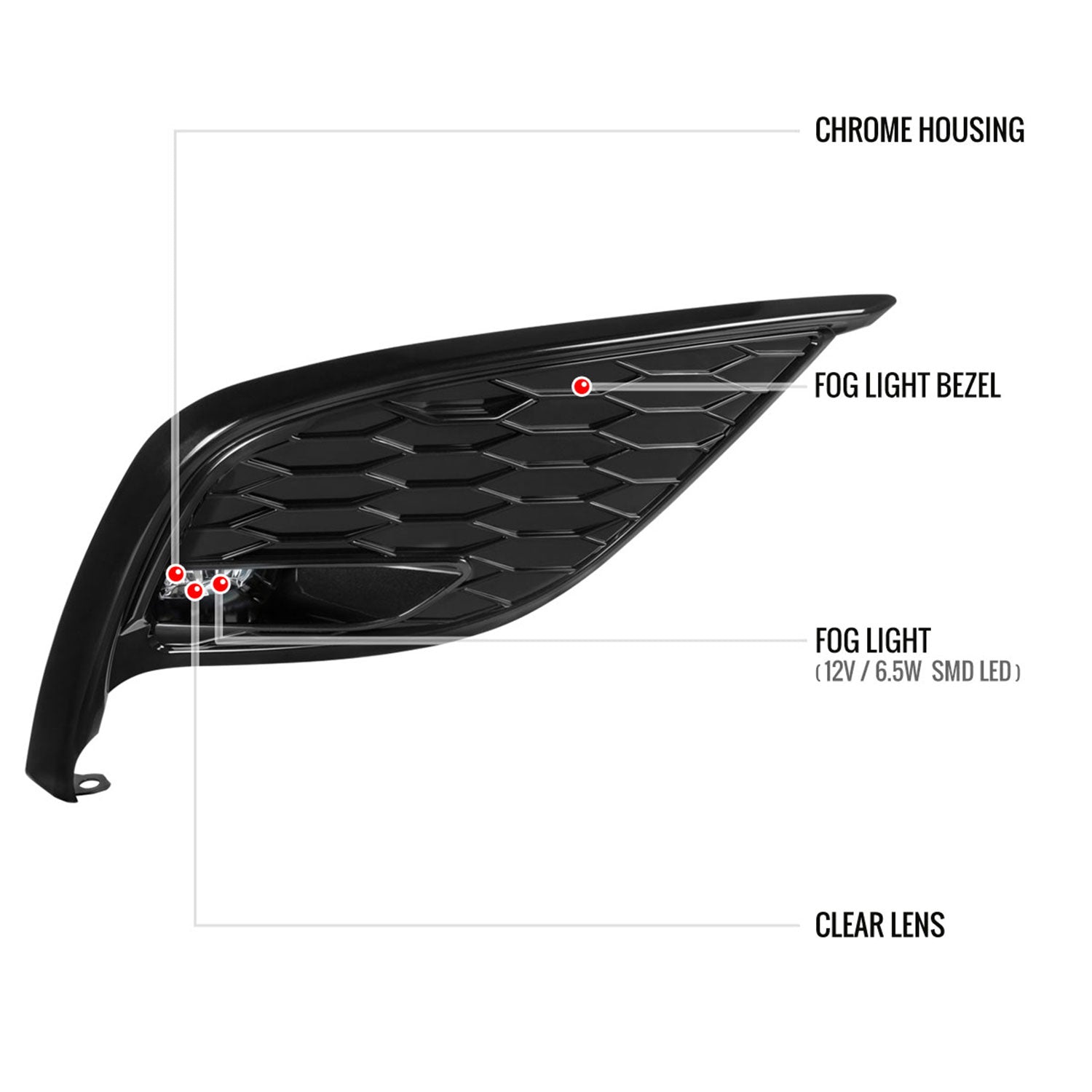 2021-2023 Toyota Camry SE/XSE Full LED Fog Lights Kit Chrome/Clear Lens