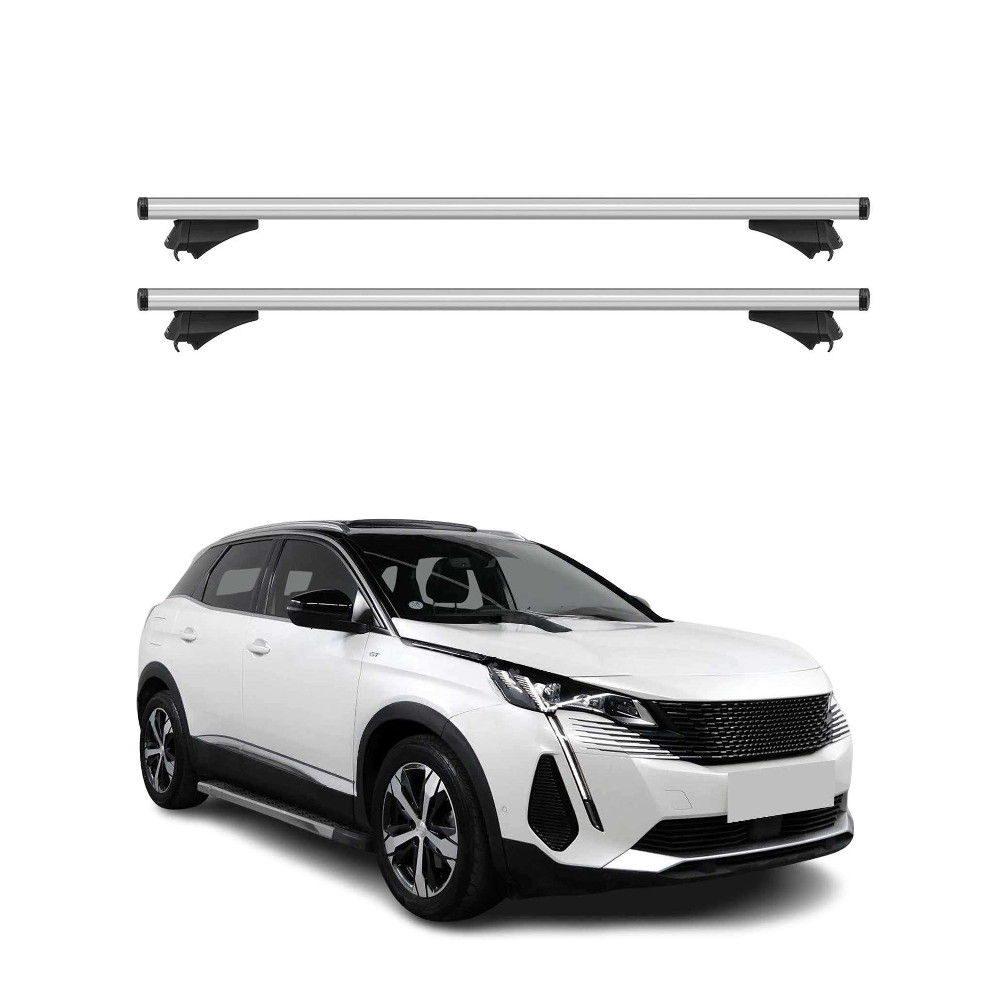 2021-2023 Peugeot 3008 Roof Rack Cross Bars Silver