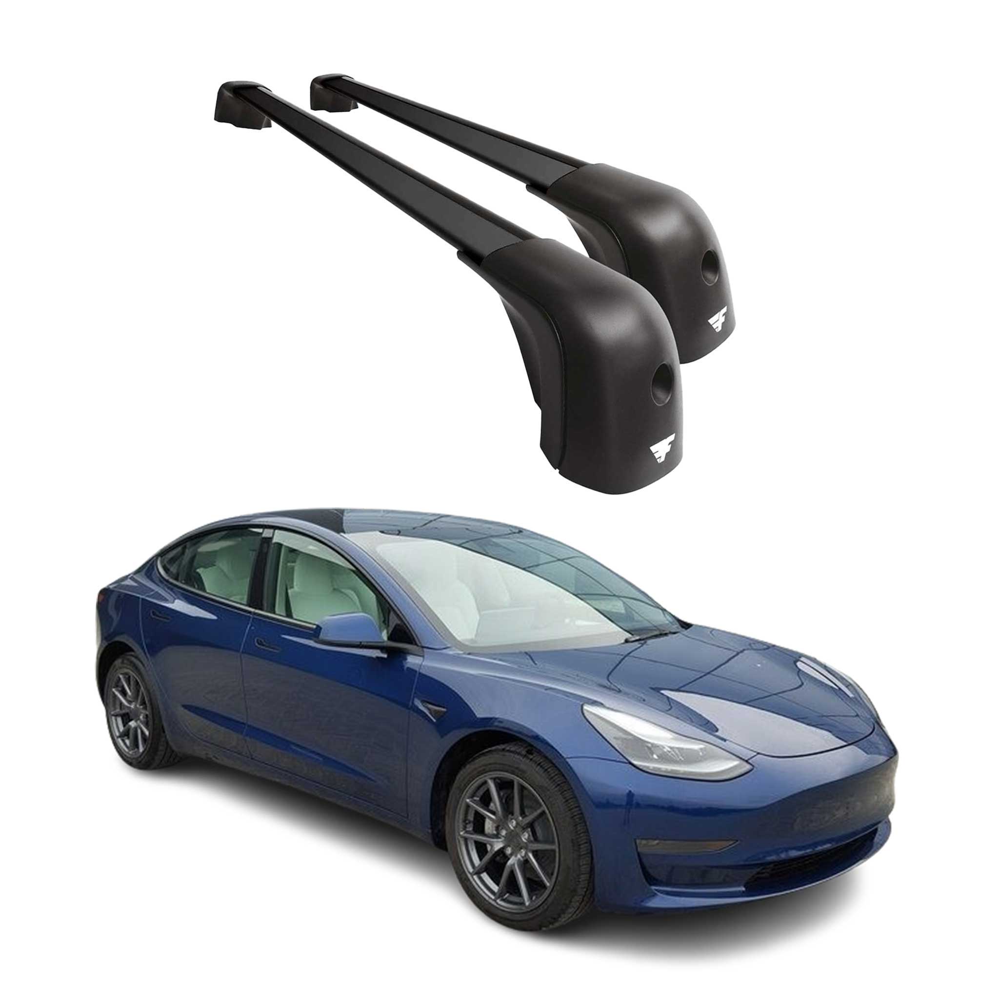 2017-2024 Tesla Model 3 Roof Racks Cross Bars Black