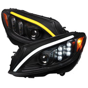 2015-2018 Mercedes-Benz C-Class W205 Turn Signal Projector Headlights Black