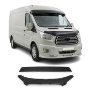 2015-2026 Ford Transit Windshield Sun Visor & Bug Shield Hood Deflector Kit 2Pcs Smoke