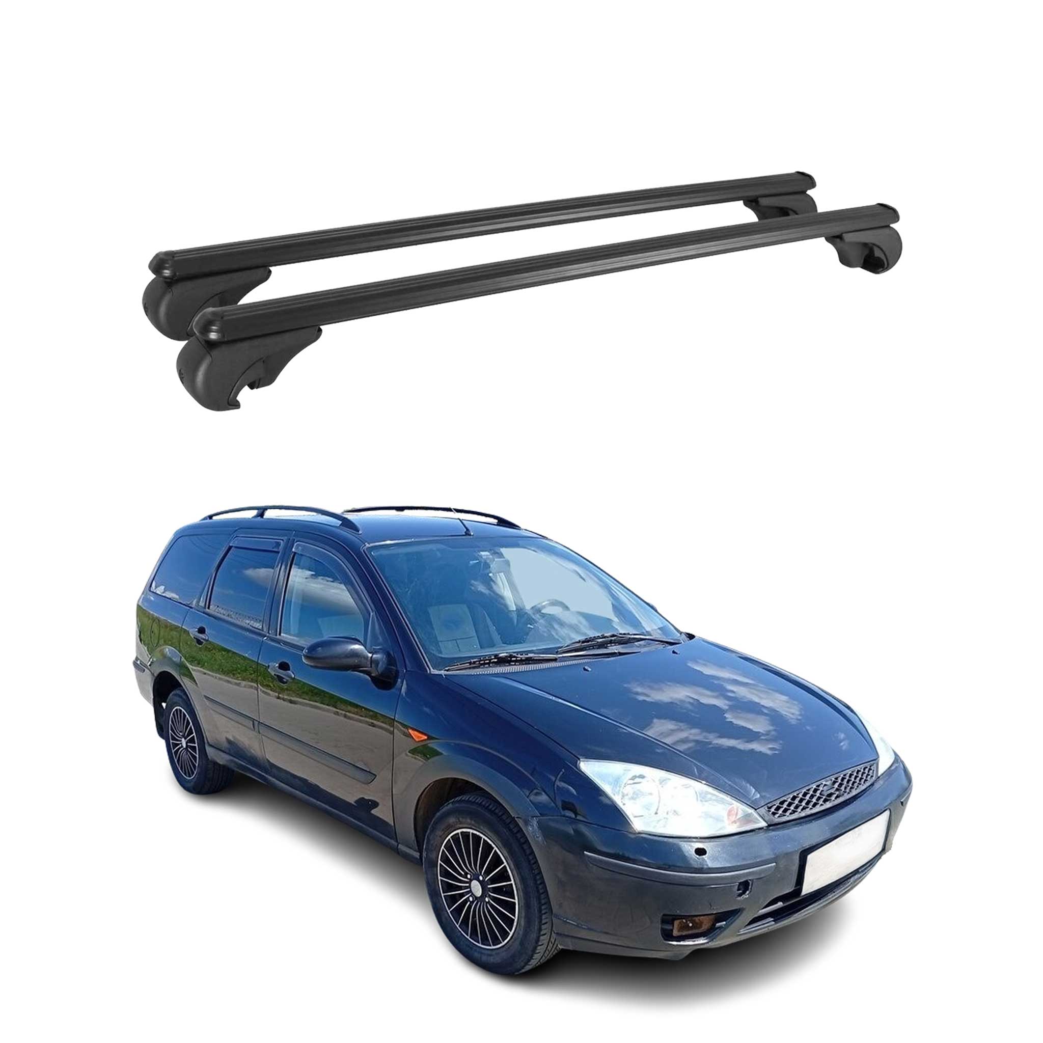 2000-2007 Ford Focus Wagon Roof Rack Cross Bars Black