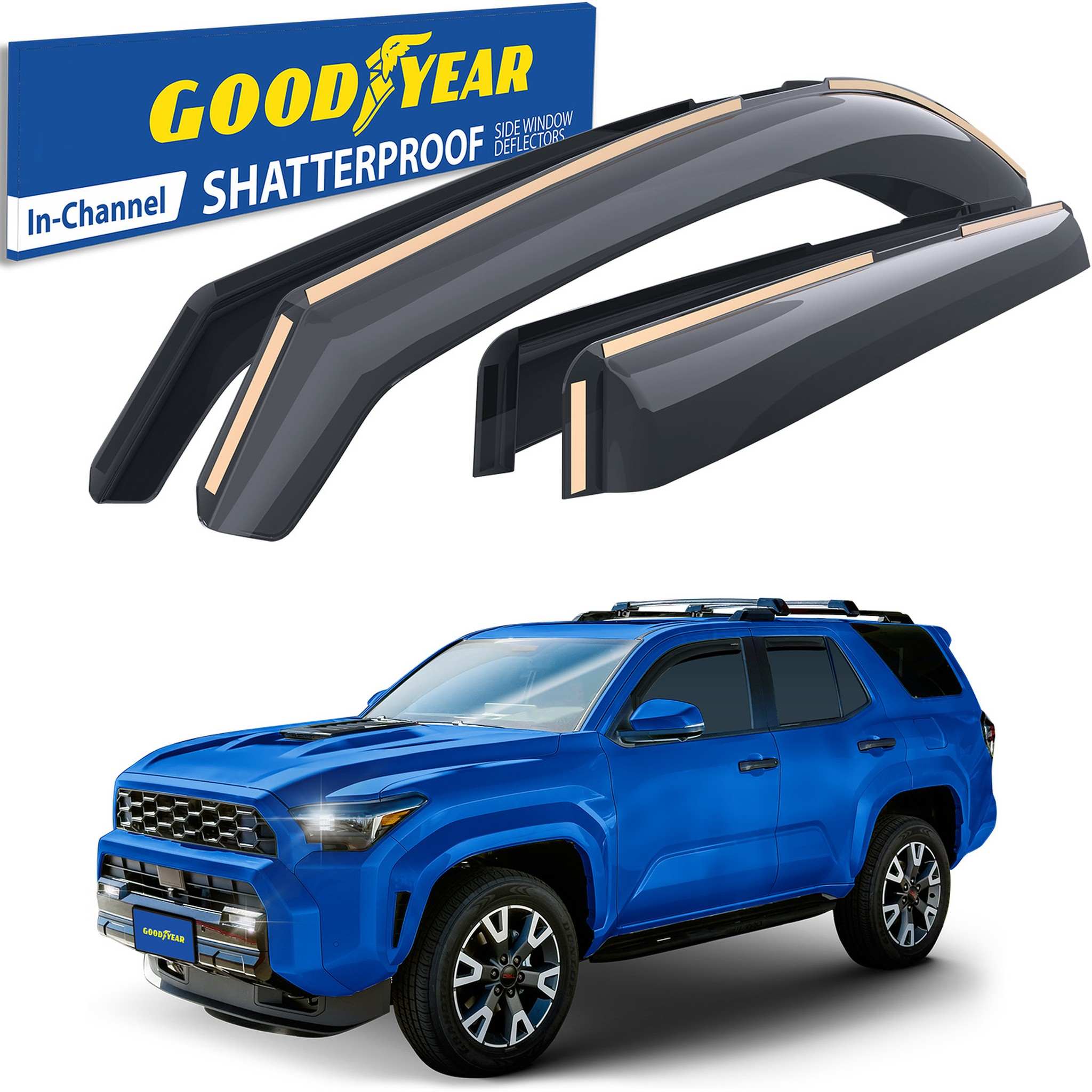 Goodyear Wind Deflectors for Toyota 4Runner 2025-2026 Premium Smoke 4Pcs