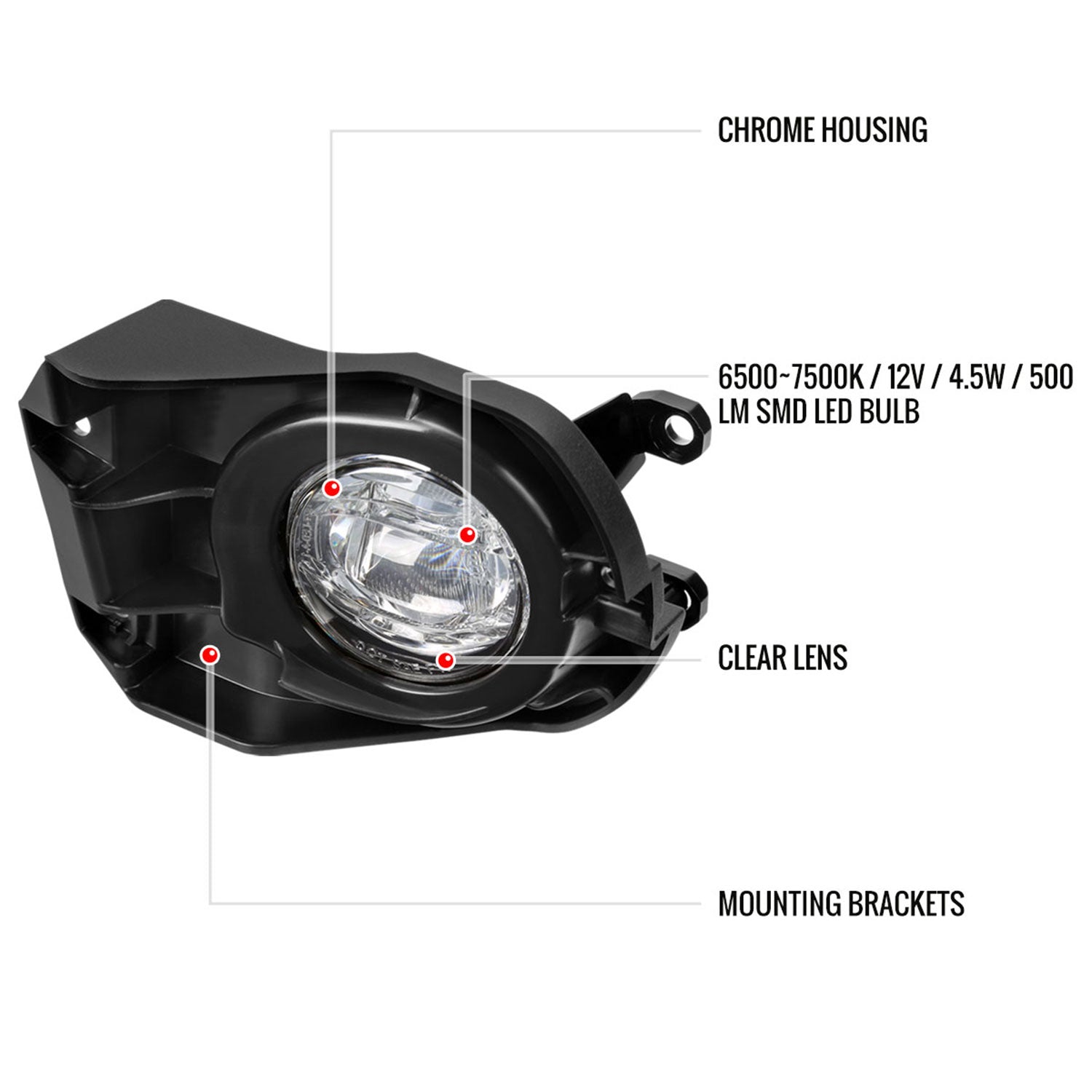 2022-2023 Toyota Corolla Cross LED Fog Lights Kit Chrome Housing/Clear Lens