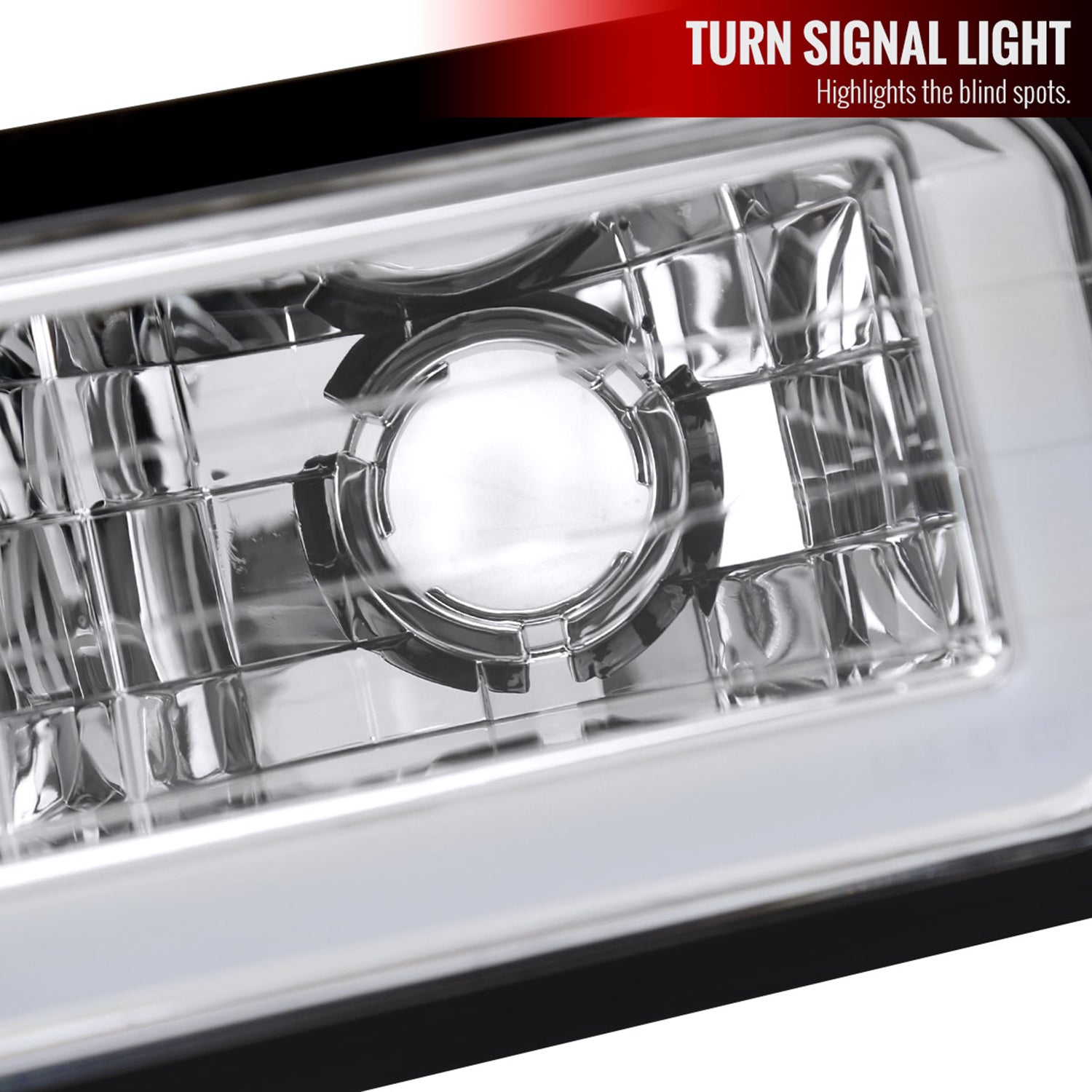 1988-1993 Chevy C10 C/K Sierra Tahoe LED Tube Factory Headlights Chrome