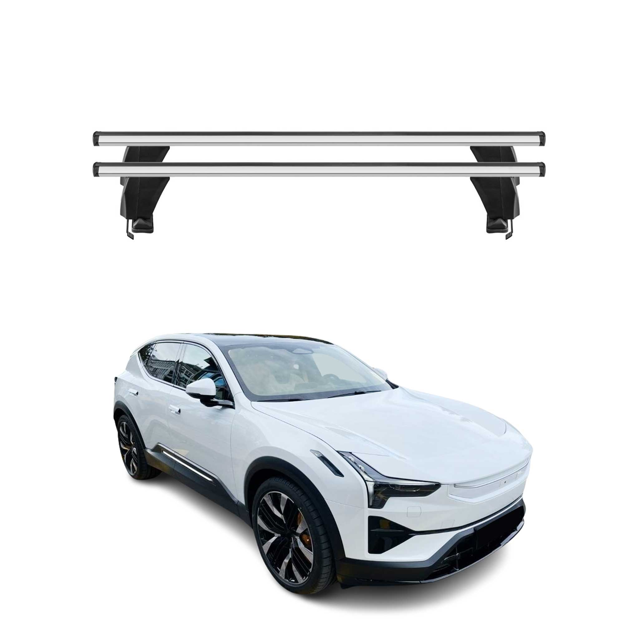 Top Roof Racks Cross Bars Luggage Carrier for Polestar 2 2020-2026 Alu Gray 2x