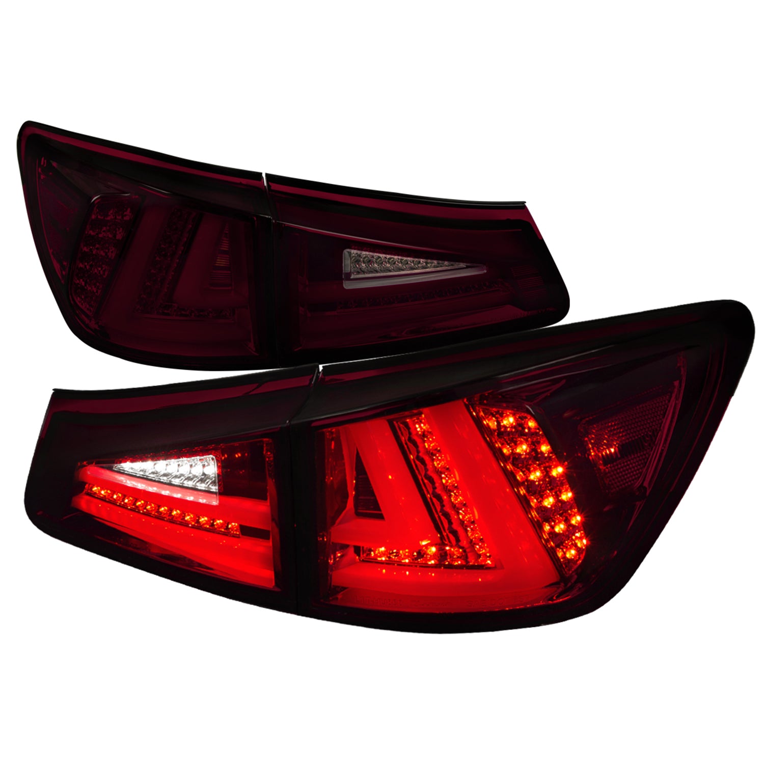 2006-2008 Lexus IS250/IS350 LED Tail Lights & Trunk Lights Chrome/Red Smoke