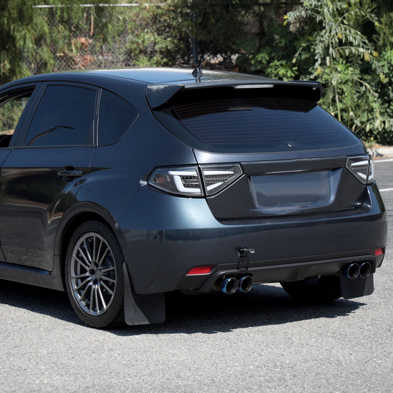 2008-2014 Subaru Impreza WRX Hatchback LED White Tube Tail Lights Matt Black