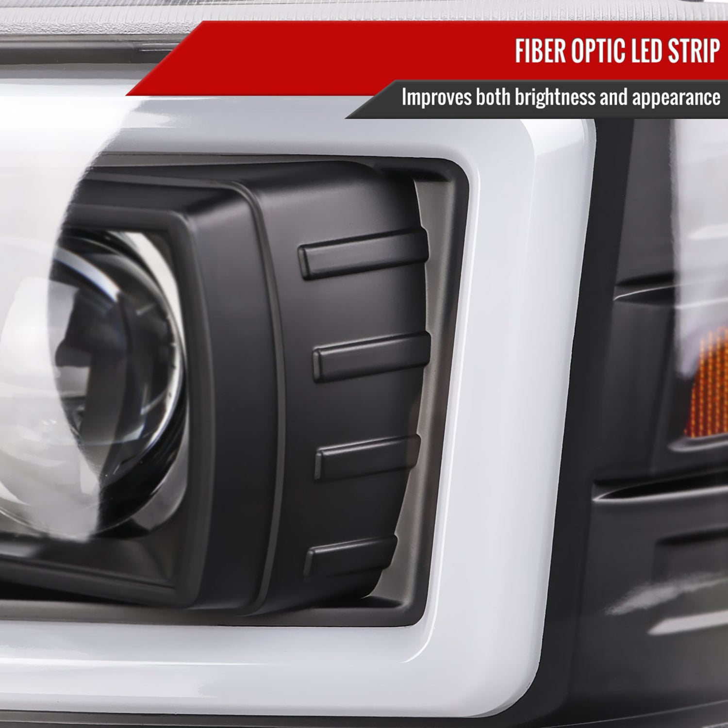 2000-2006 GMC Sierra/Denali/Yukon LED Strip Projector Headlights Matt Black