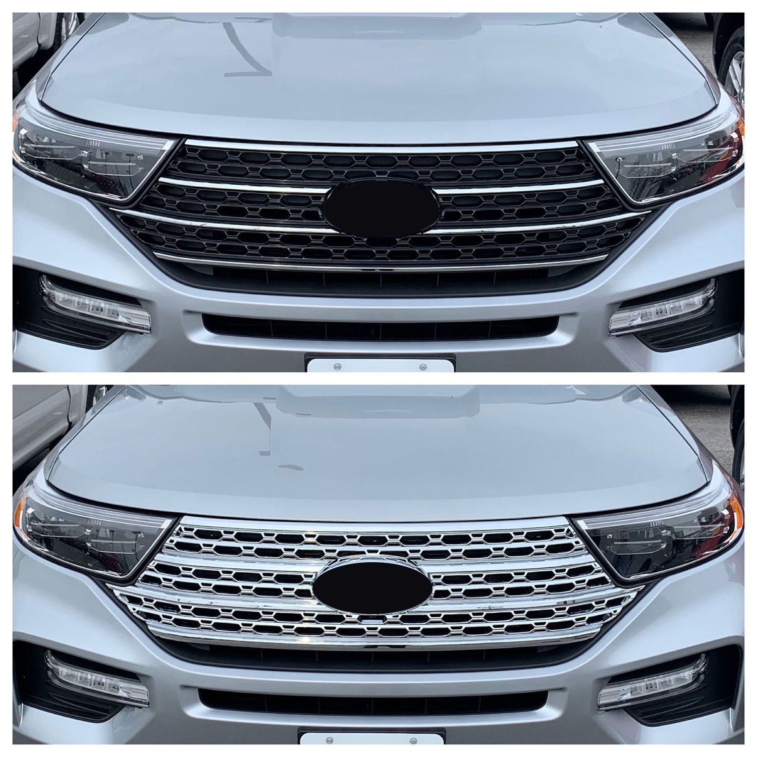 2020-2024 Ford Explorer Grille Overlay Chrome 1Pcs ABS Plastic