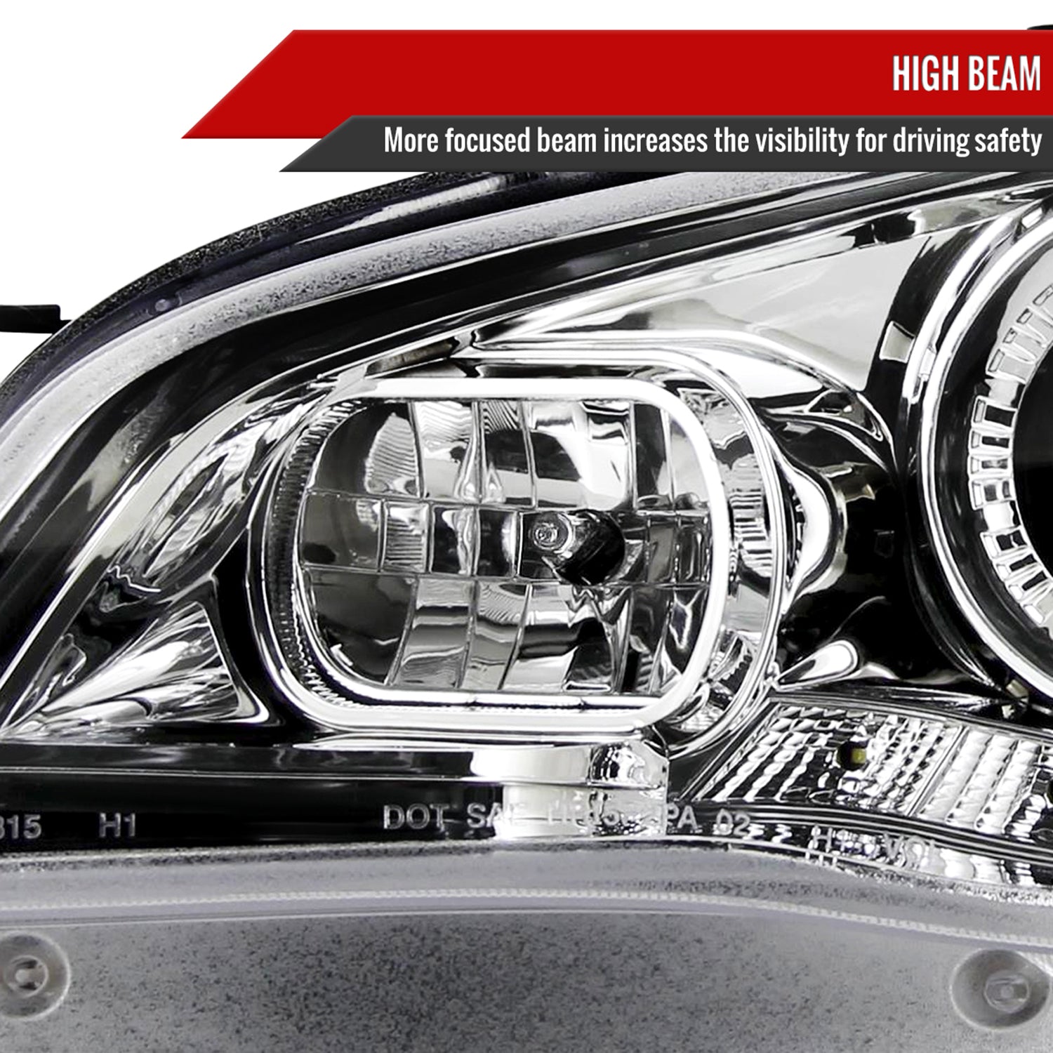2006-2007 Subaru Impreza WRX/STI Projector Headlights LED Light Strip Chrome