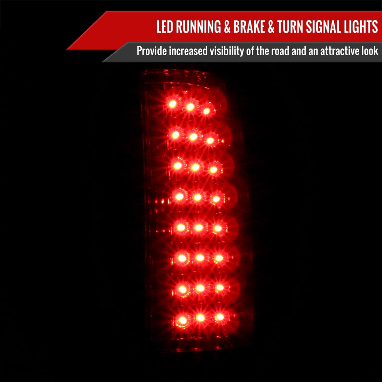 2007-2014 Chevrolet Silverado LED Tail Lights - OZ Chrome Housing/Red Lens