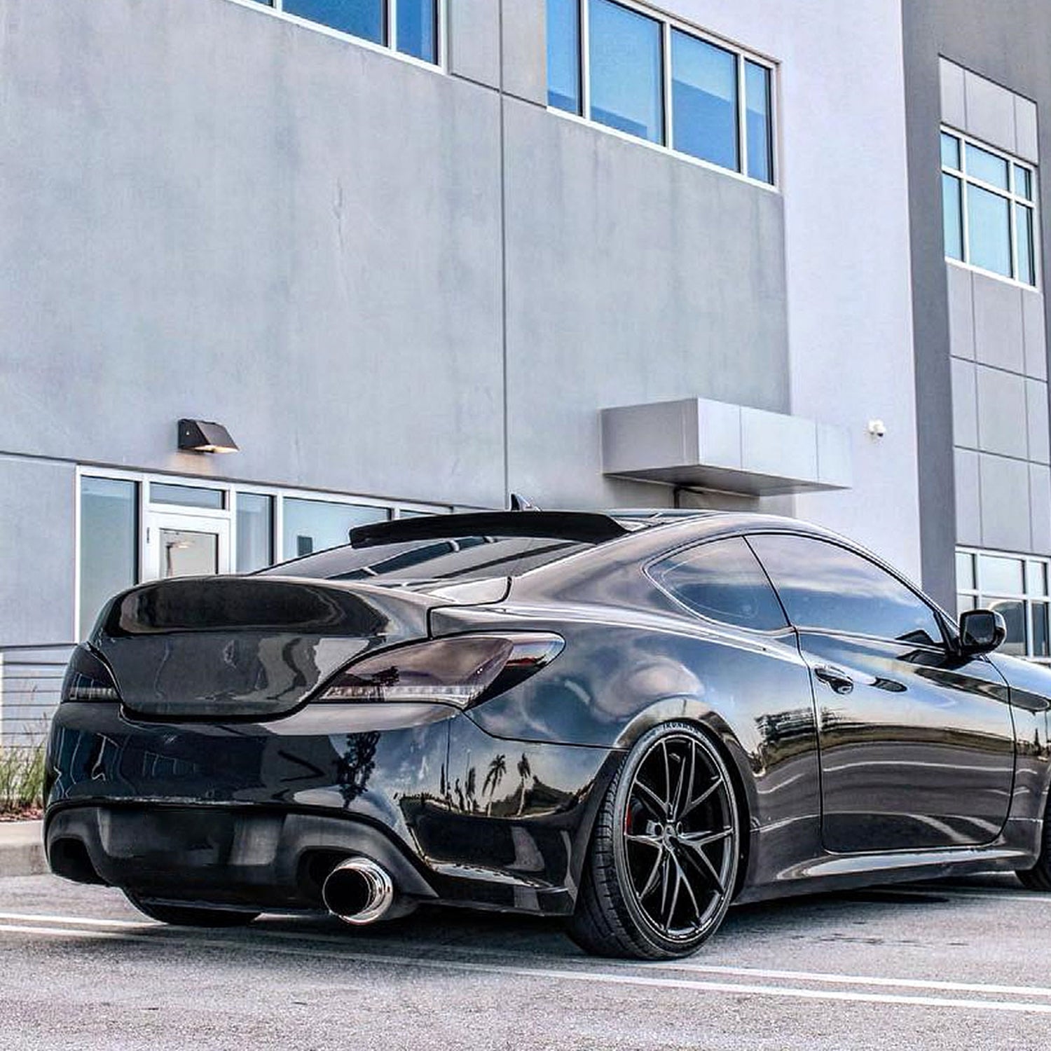 2010-2016 Hyundai Genesis Coupe White Bar LED Tail Lights Chrome/Red Smoke