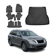 2013-2020 Nissan Pathfinder Floor Mats & Cargo Liner Full Set All Weather Black