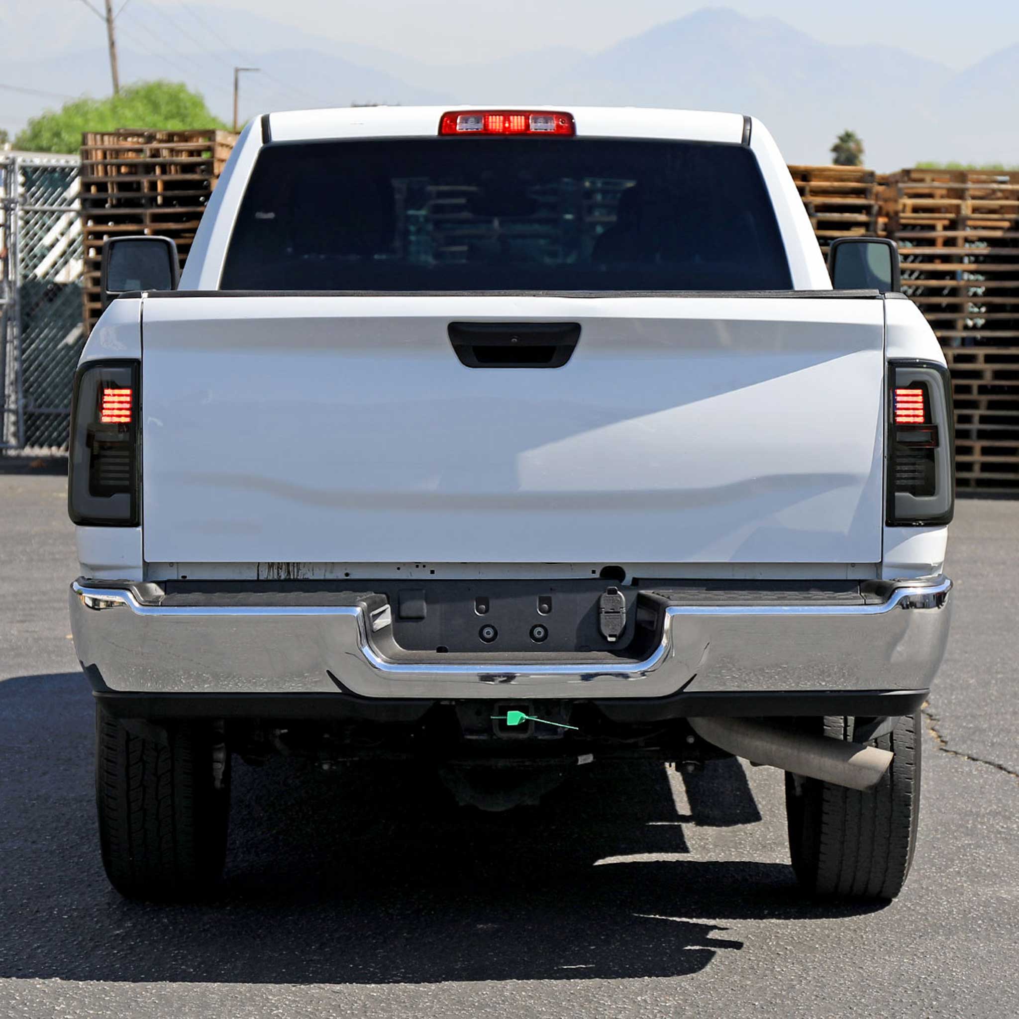 For Dodge RAM 2500/3500 2019-2024 LED Sequential Signal Tail Lights Glossy Black Housing Dark Smoked Lens