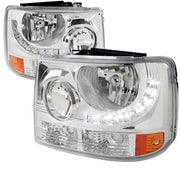 1999-2002 Chevy Silverado 1500 2500/Tahoe Suburban Headlights LED Light Chrome