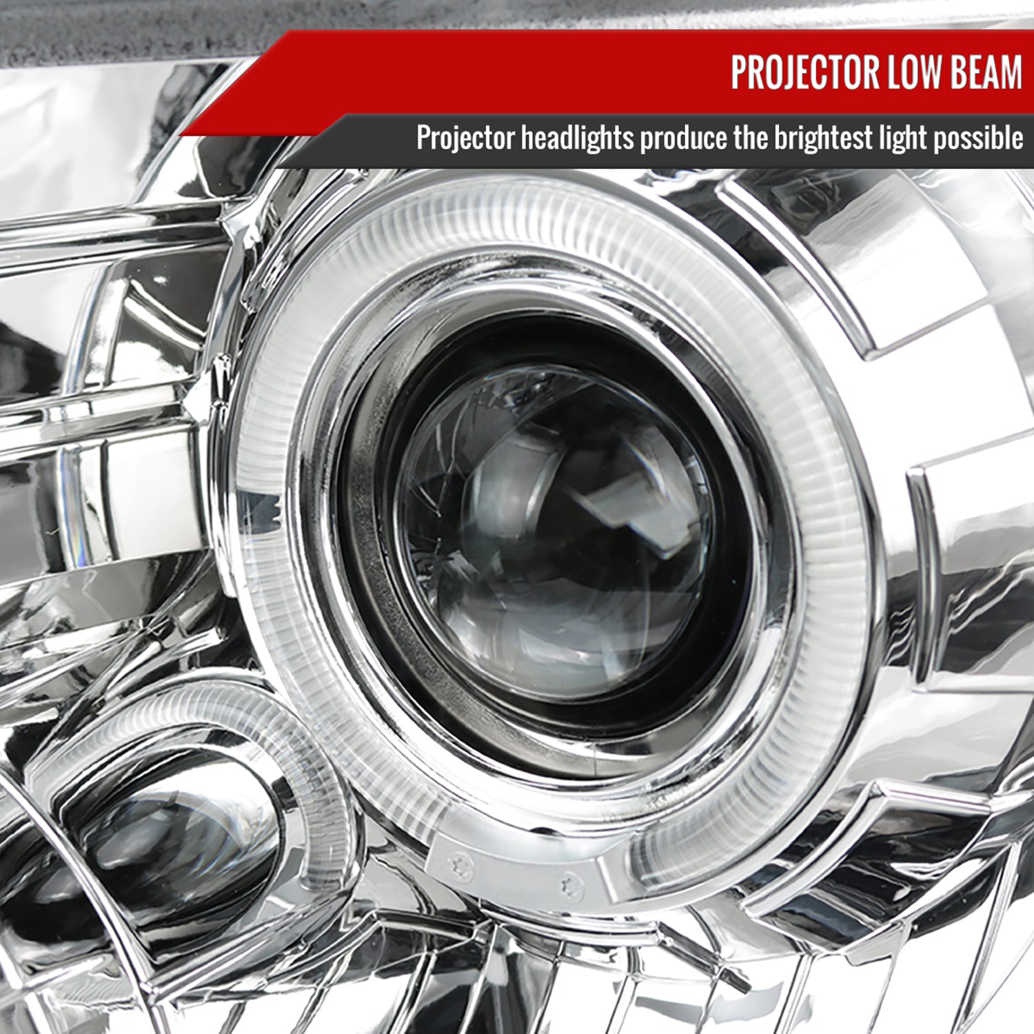 2009-2014 Ford F-150 Dual Halo Projector Headlights Chrome/Clear Lens