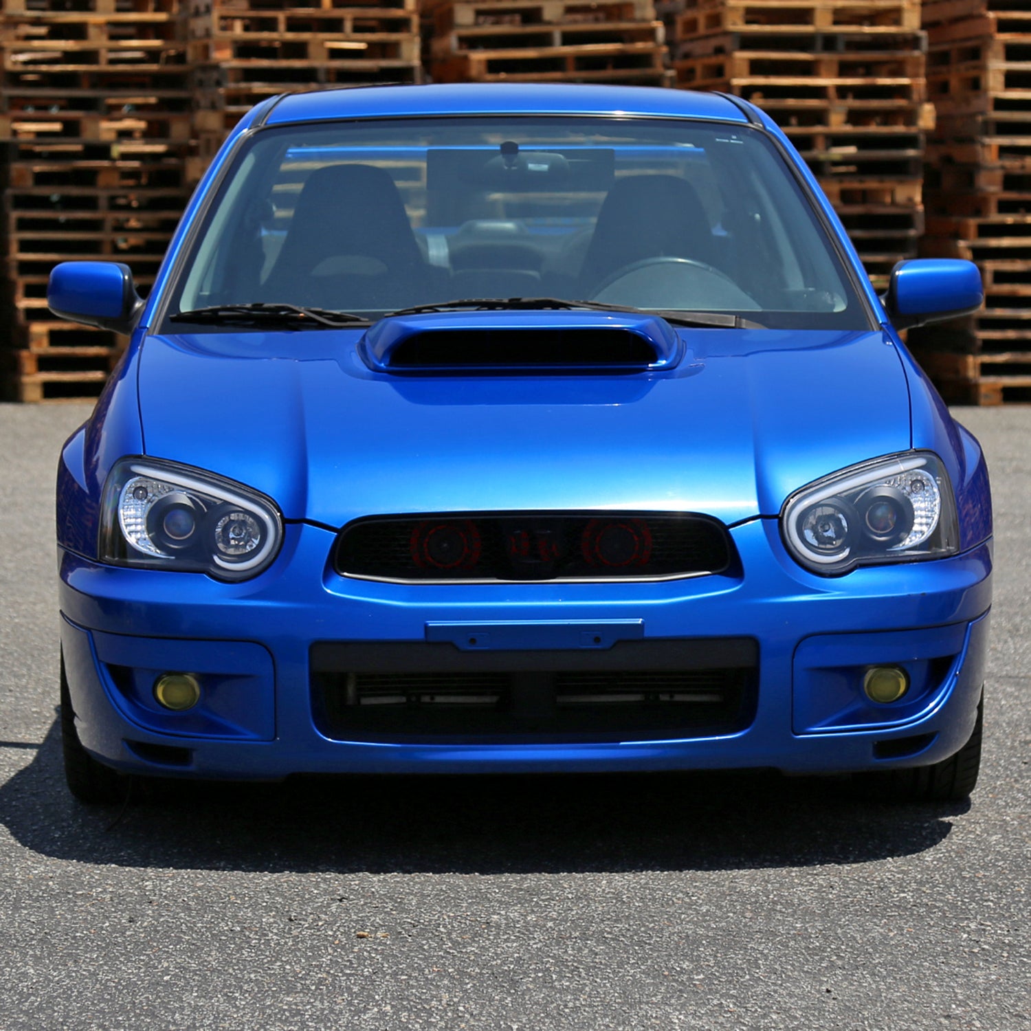 2004-2005 Subaru Impreza WRX/STI Outback Projector Headlights LED Bar Black