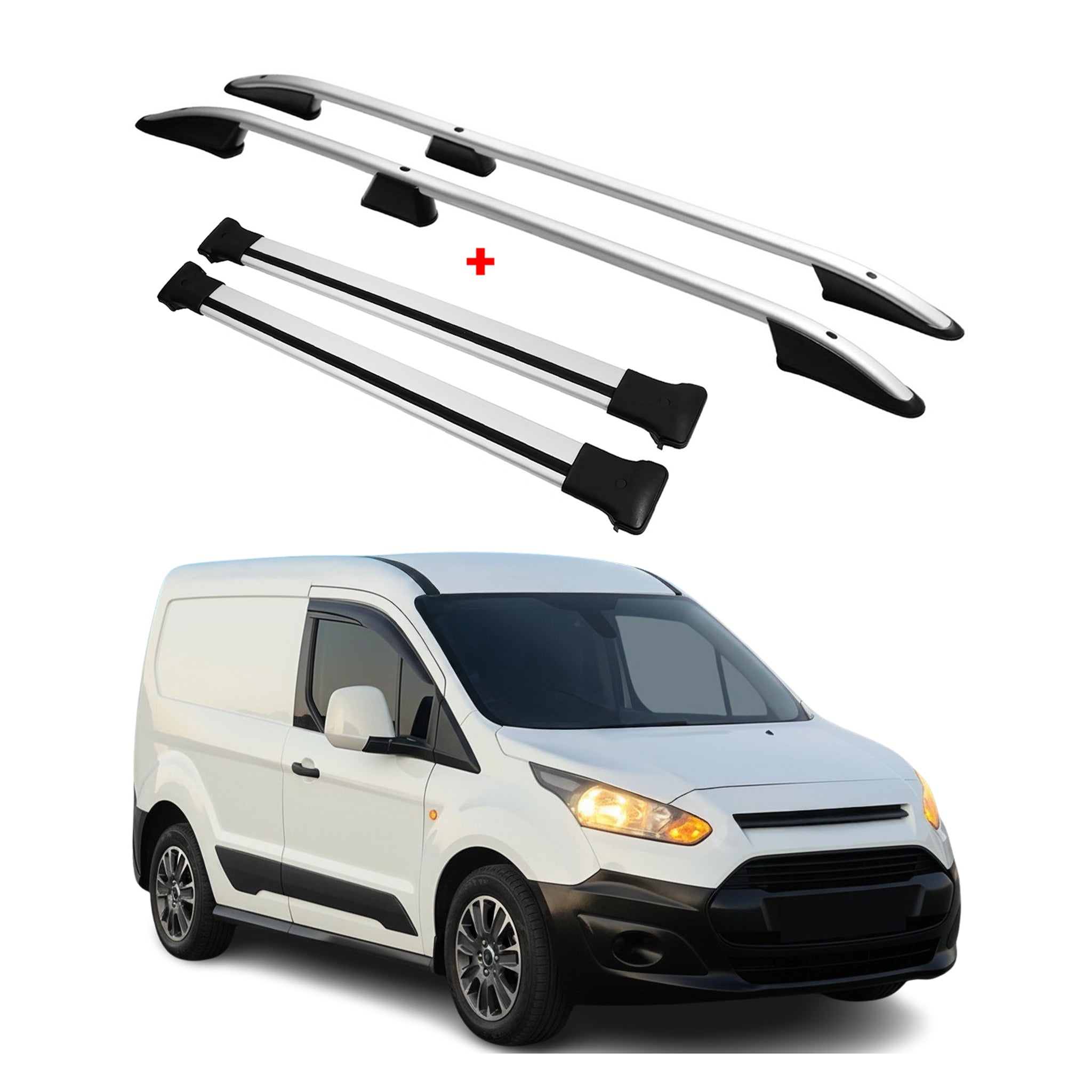 2014-2023 Ford Transit Connect Short Roof Racks & Roof Rack Rails Silver