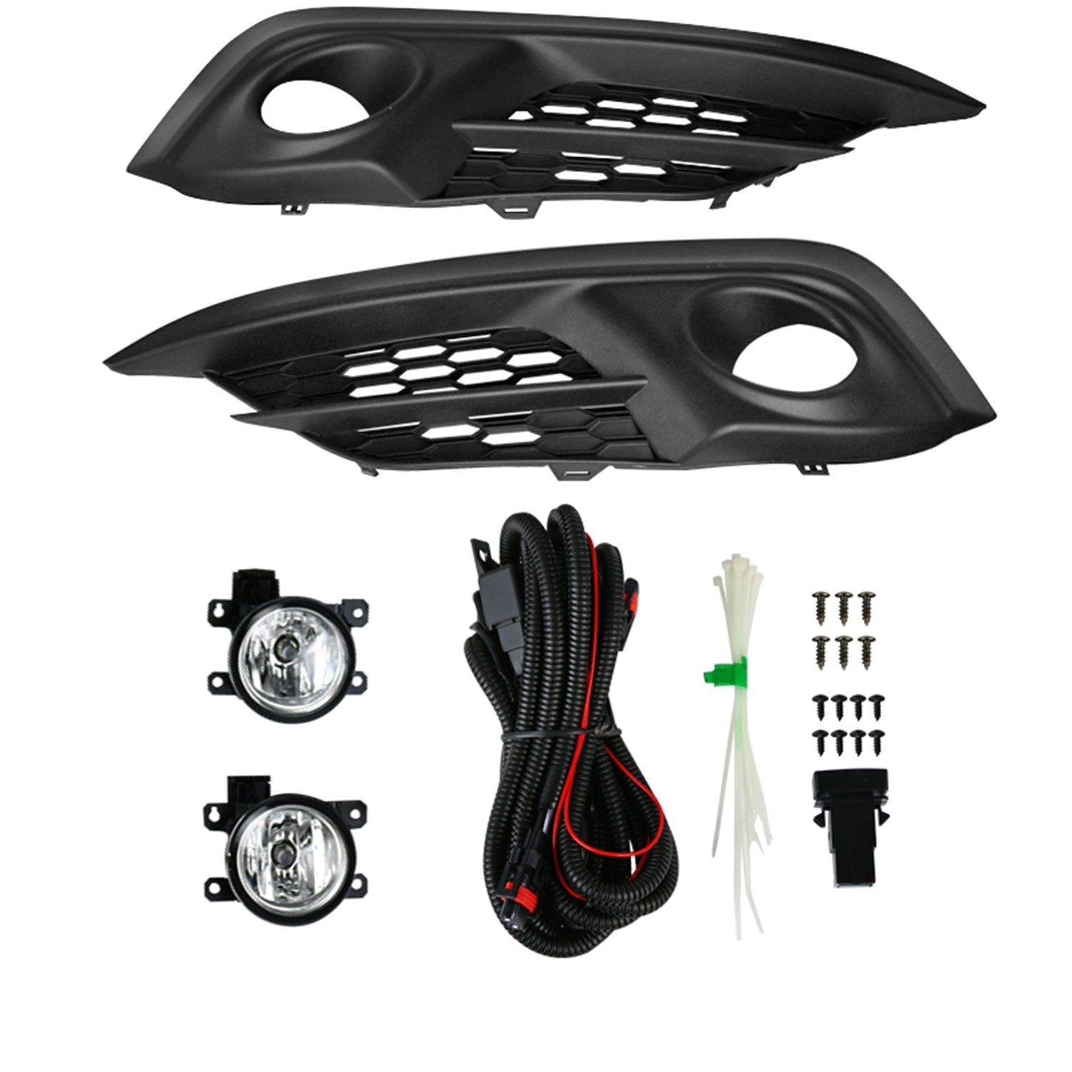 2016-2017 Honda Civic Coupe/Sedan H11 Fog Lights Kit Chrome/Clear Lens