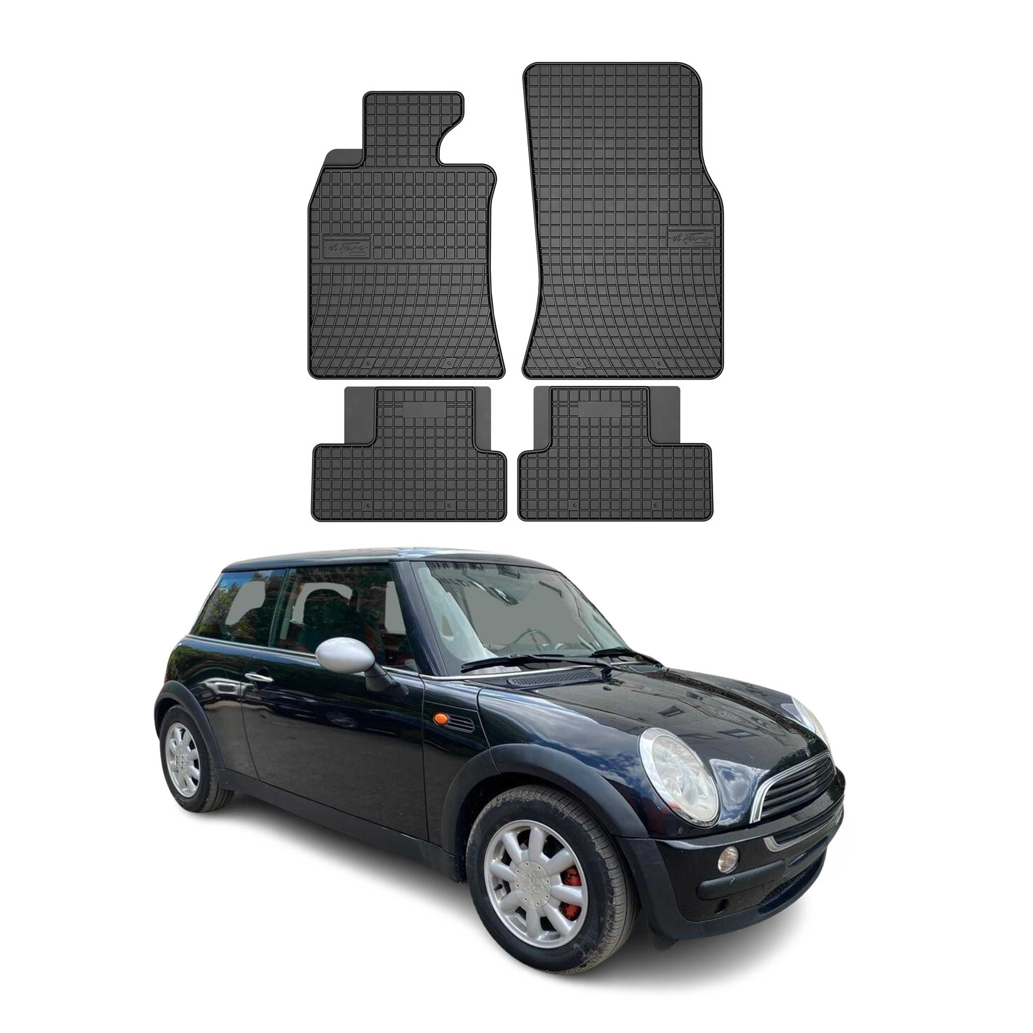 2001-2014 Mini Cooper Floor Mats Liners Full Set All Weather Rubber Black