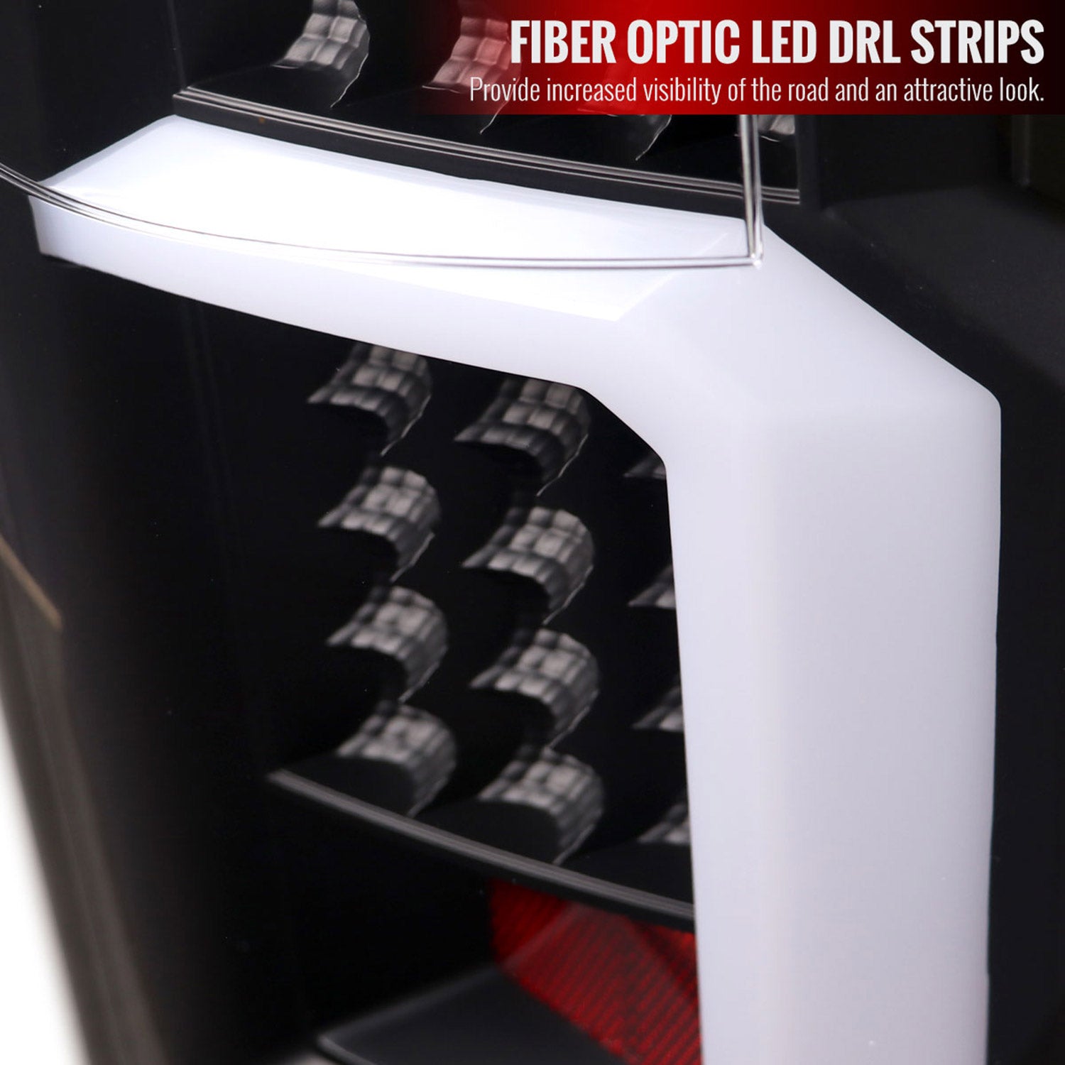 2007-2013 Chevy Silverado 1500 2500HD/3500HD LED Tail Lights White Bar Black